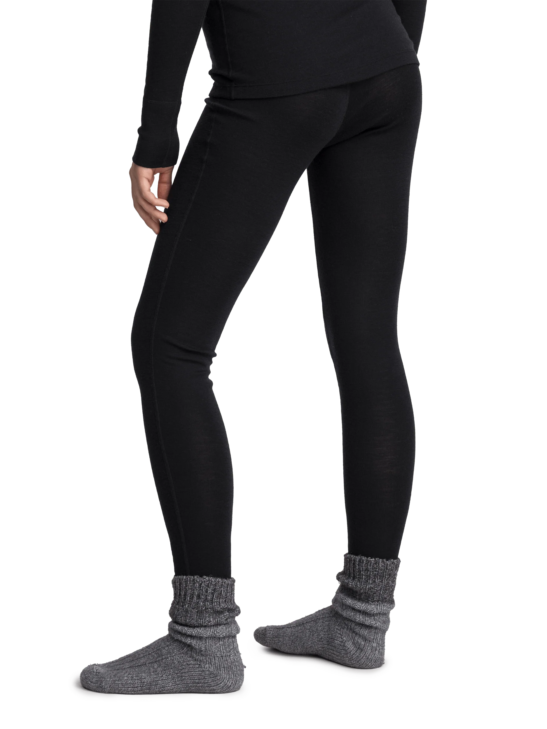 100 WOOL PANT BLACK WOMENS - Image 3