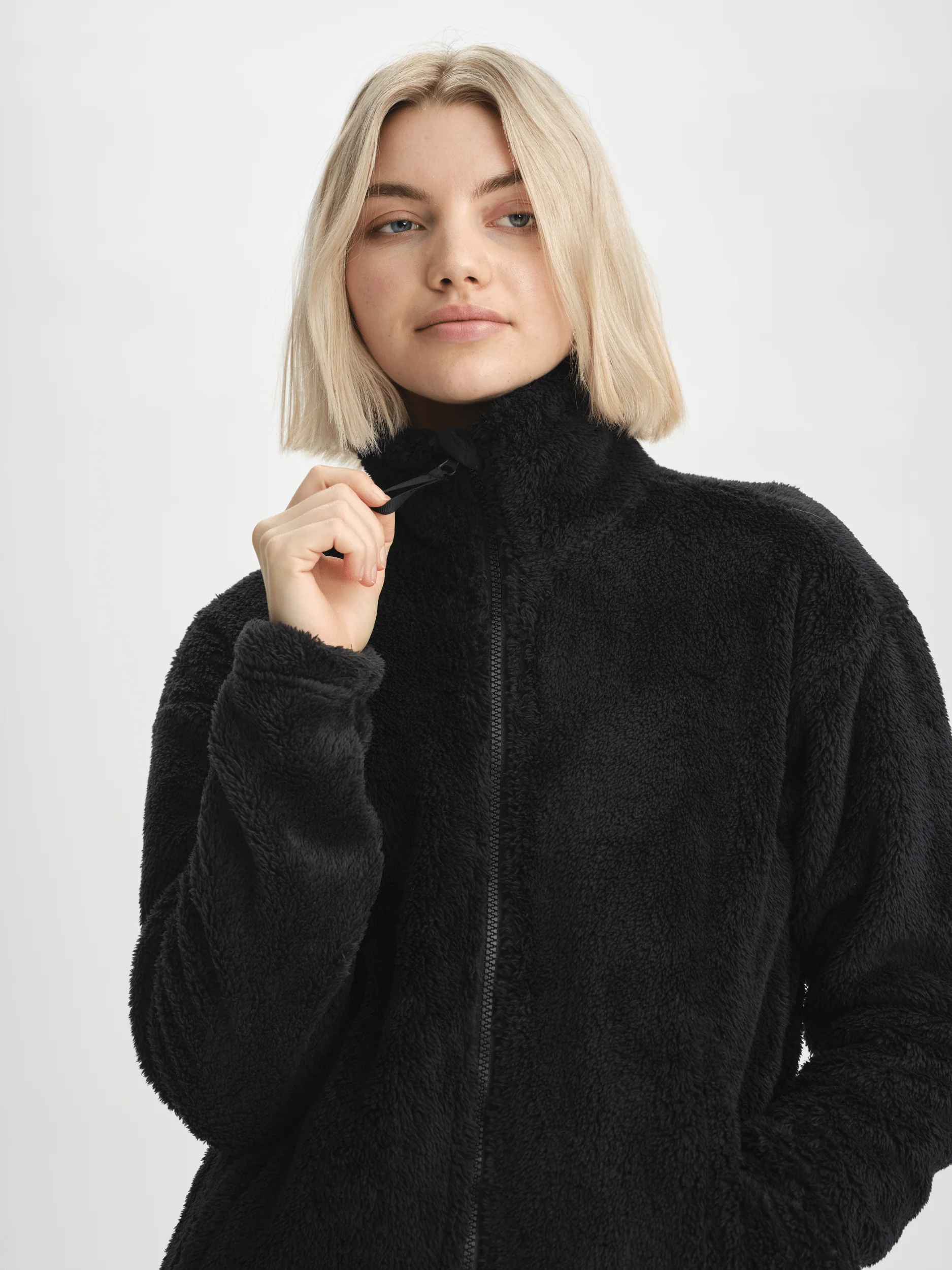 COZY PILE JACKET BLACK WOMEN - Image 4