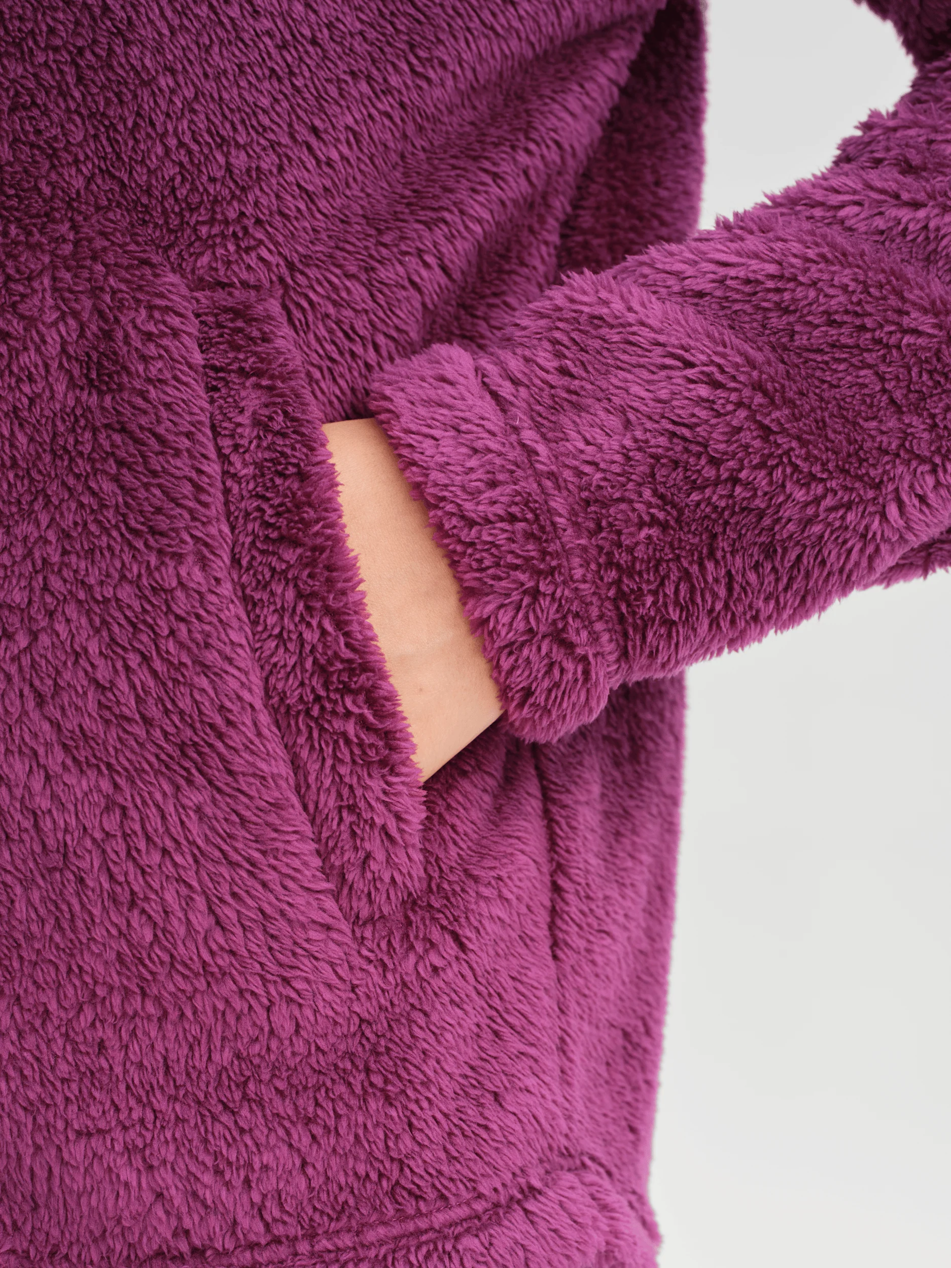 COZY PILE JACKET  DEEP MAGENTA - Image 5