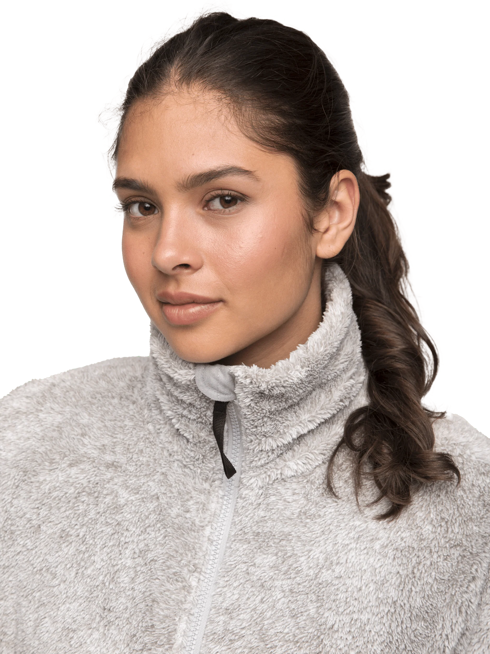 COZY PILE JACKET LIGHT GREY MELANGE WOMEN - Image 4