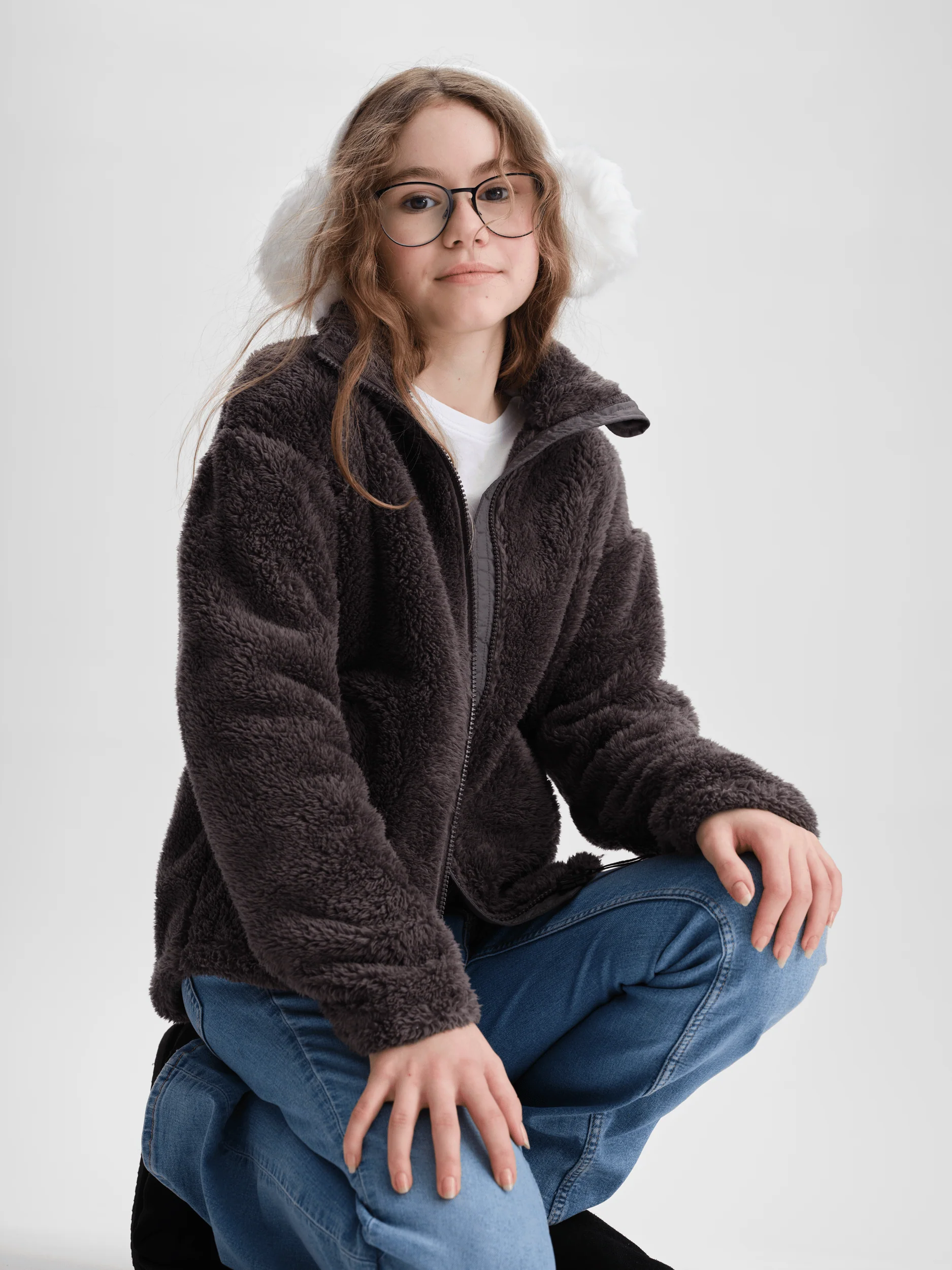 COZY PILE PLUM SLATE JUNIOR