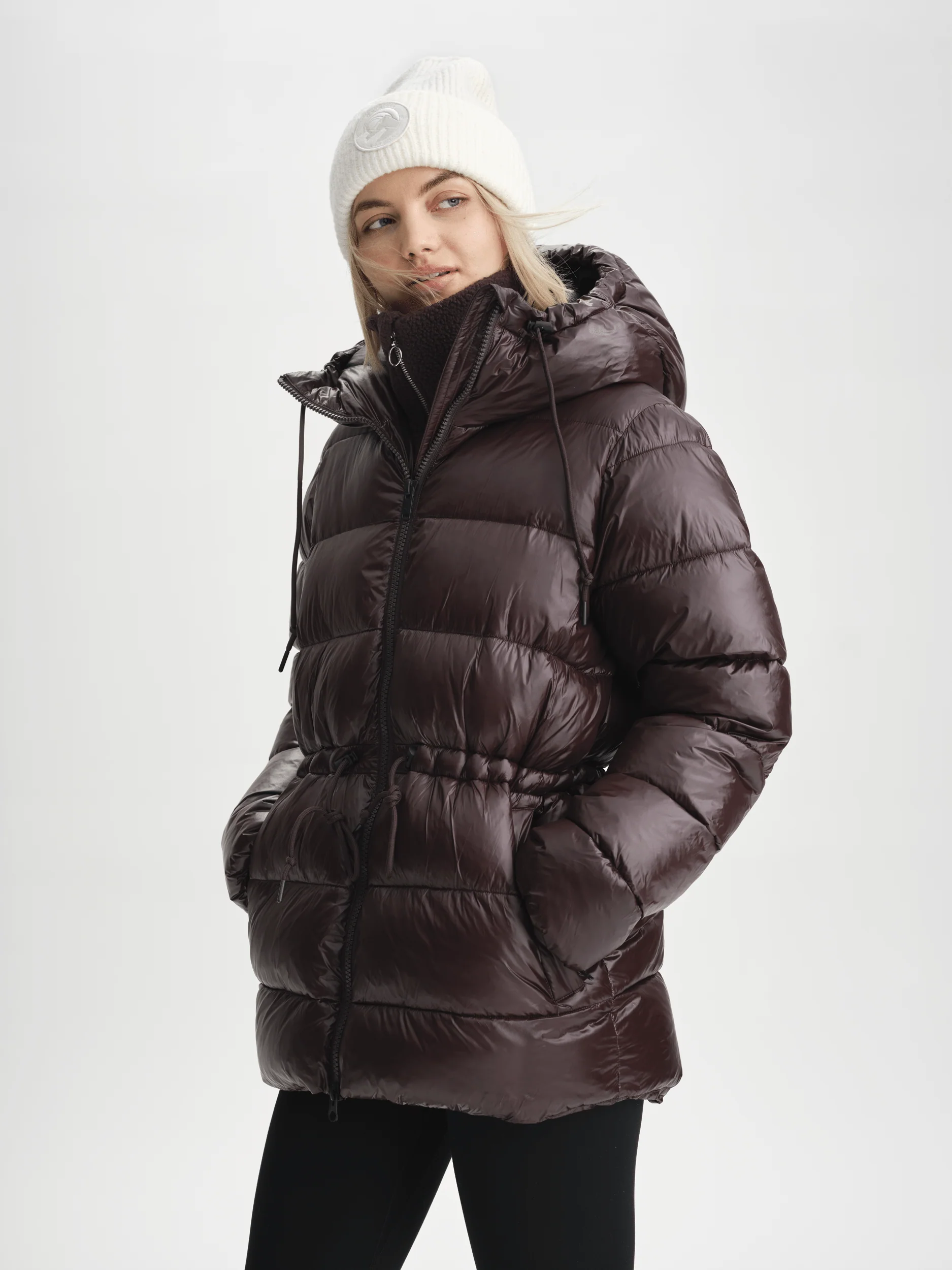 GAMILA MID JACKET SHINY BROWN