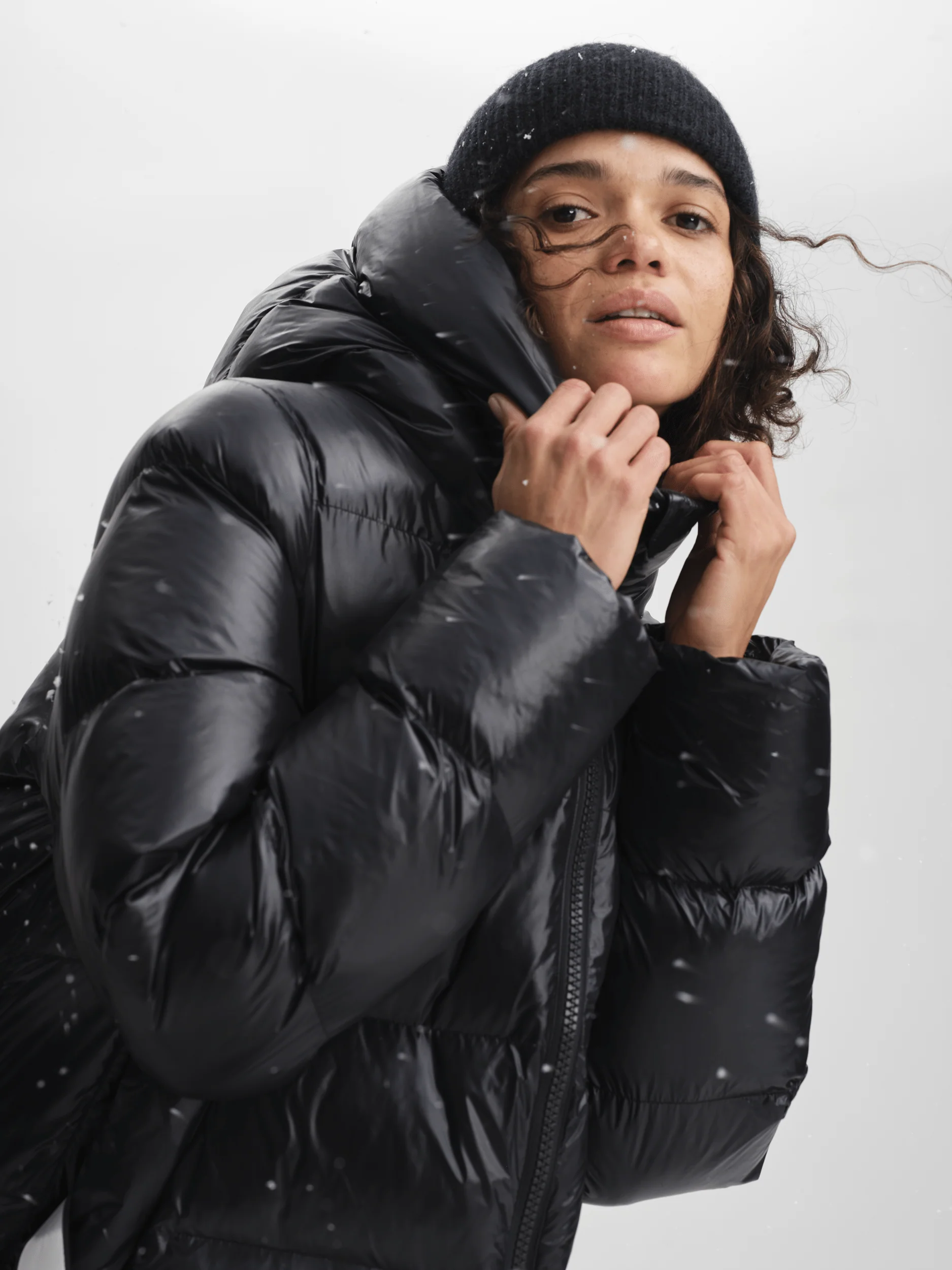 JUNEAU COAT BLACK SHINY - Image 4