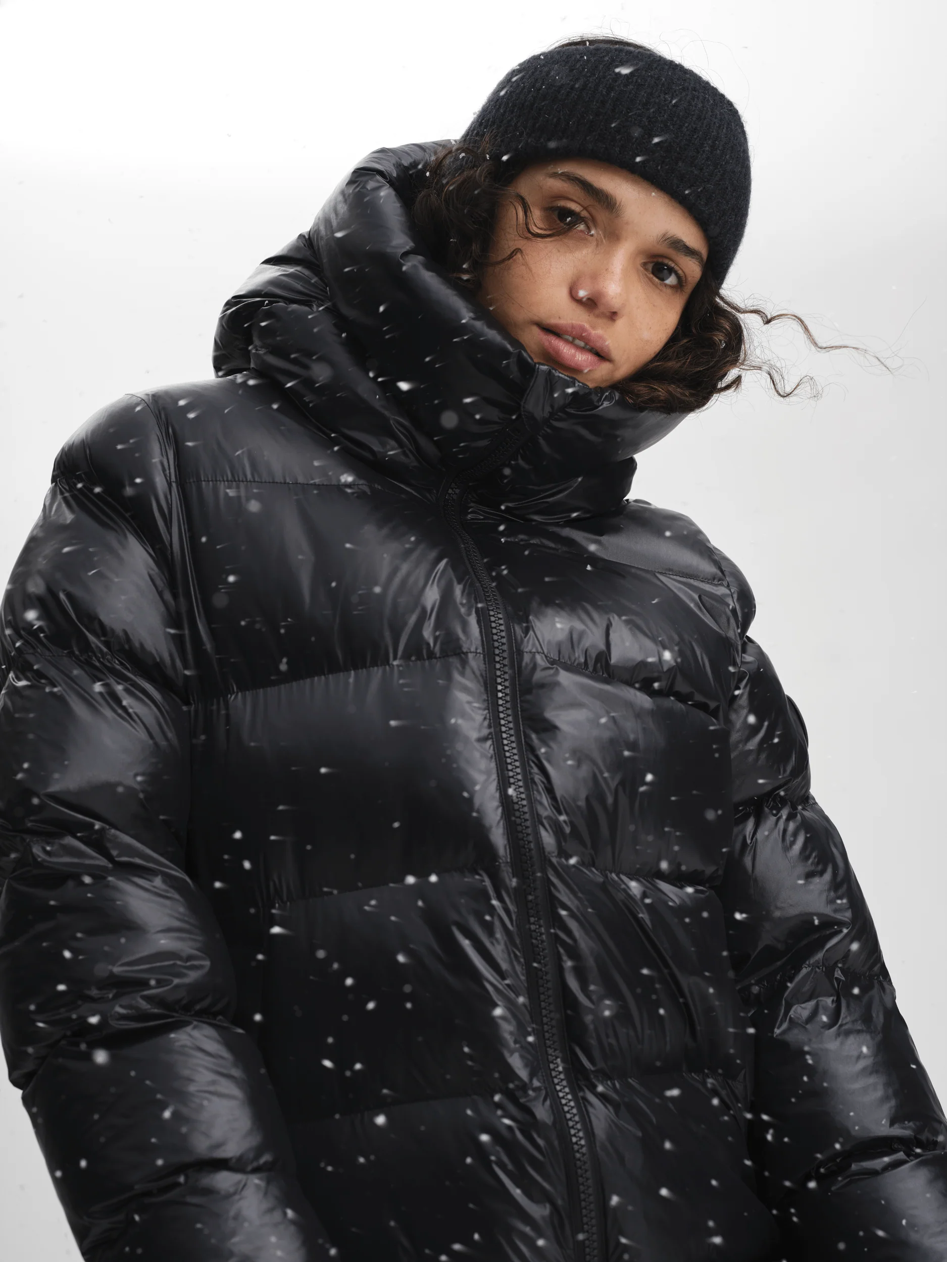 JUNEAU COAT BLACK SHINY - Image 5