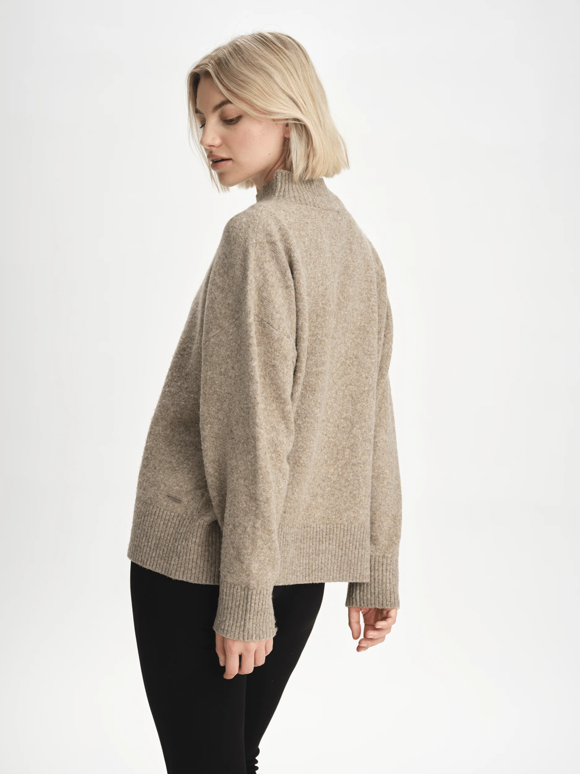 MERU KNITTED SWEATER  BEIGE MELANGE - Image 3
