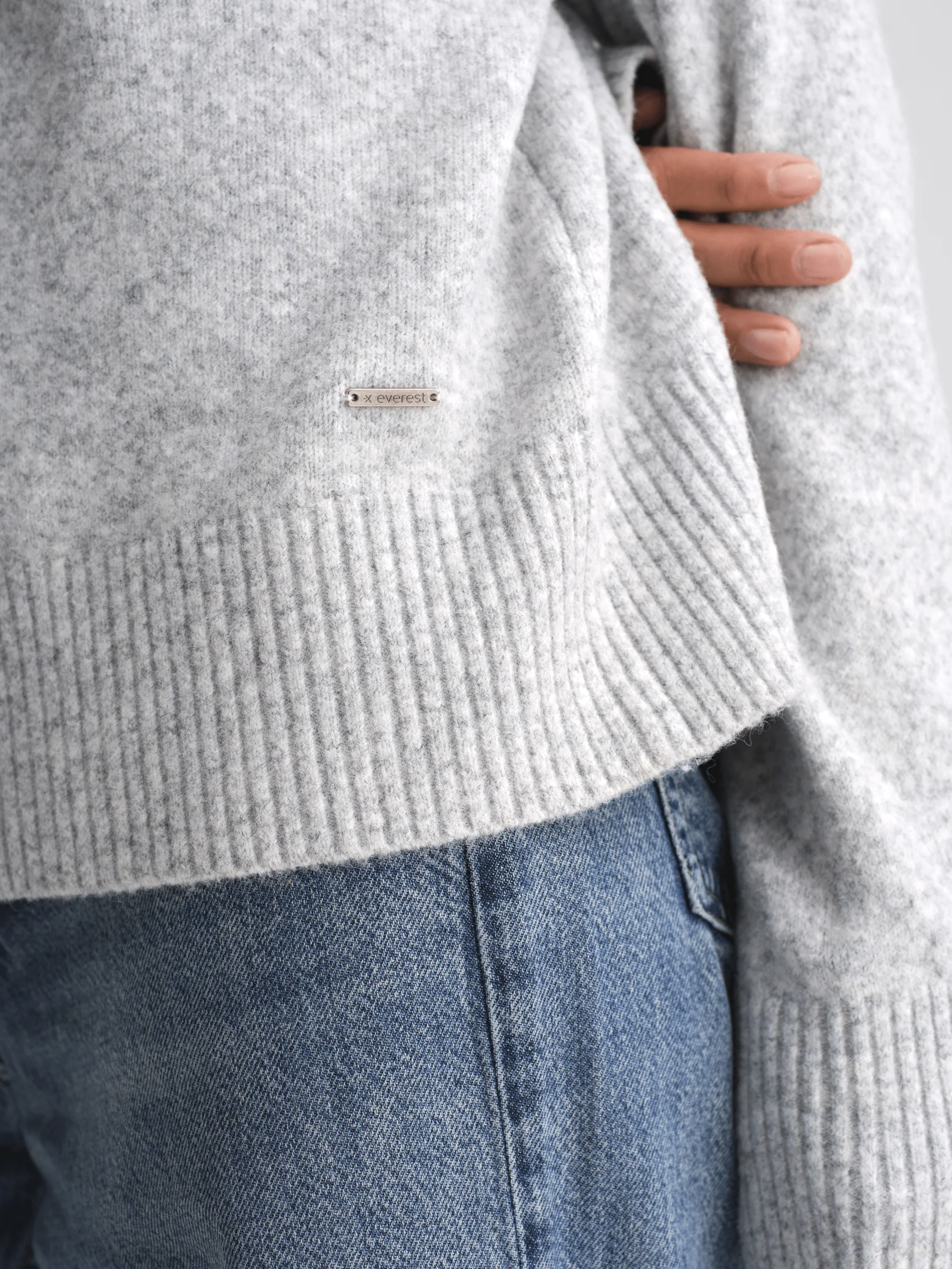 MERU KNITTED SWEATER GREY MELANGE - Image 5