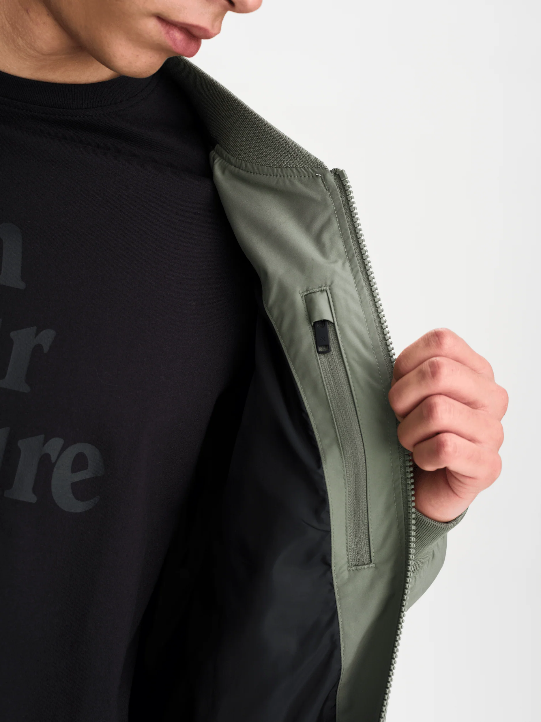 NEBO BOMBER JACKET - KHAKI GREY - Image 5