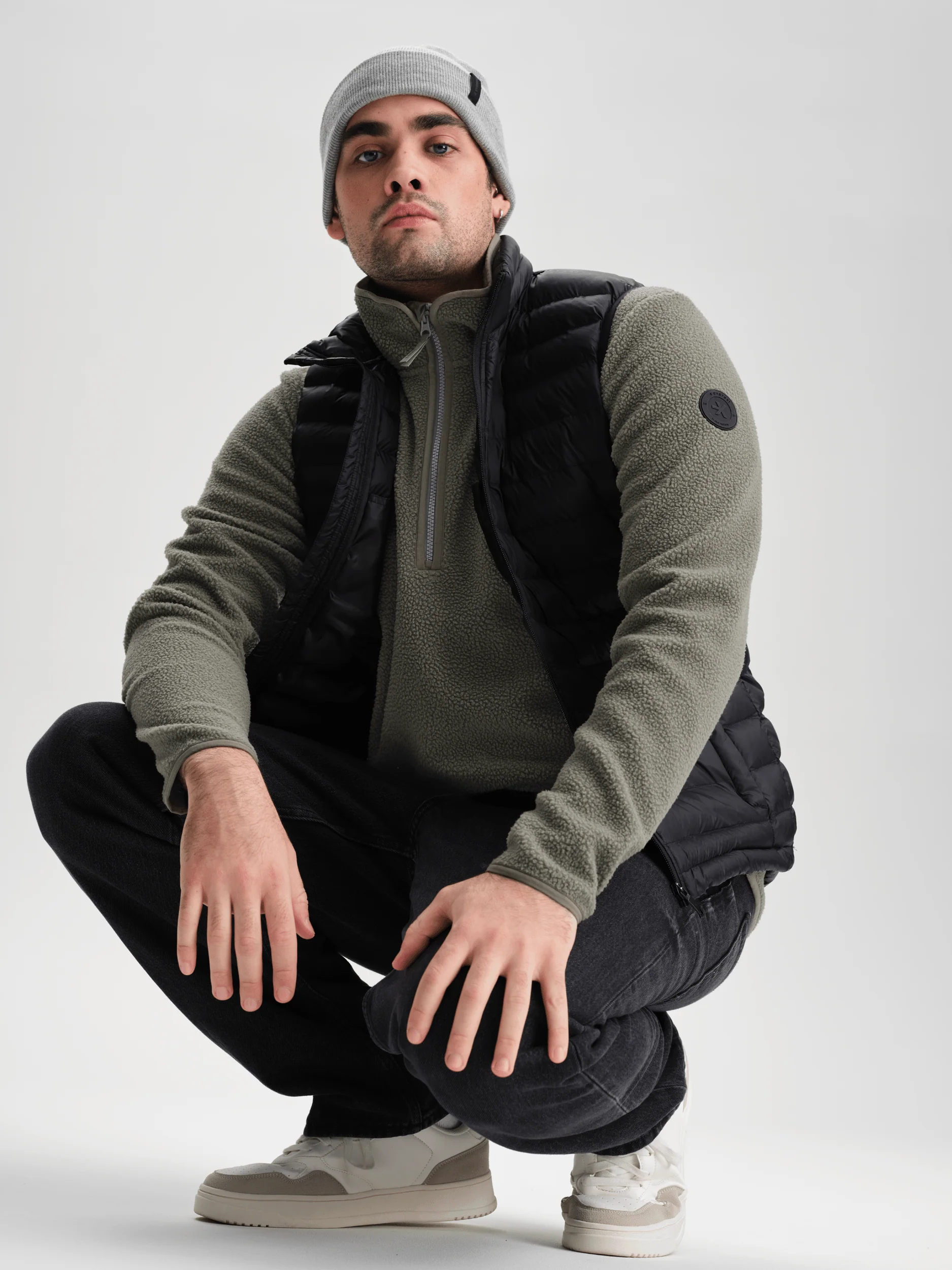 PILE HALFZIP KHAKI GREY - Image 2