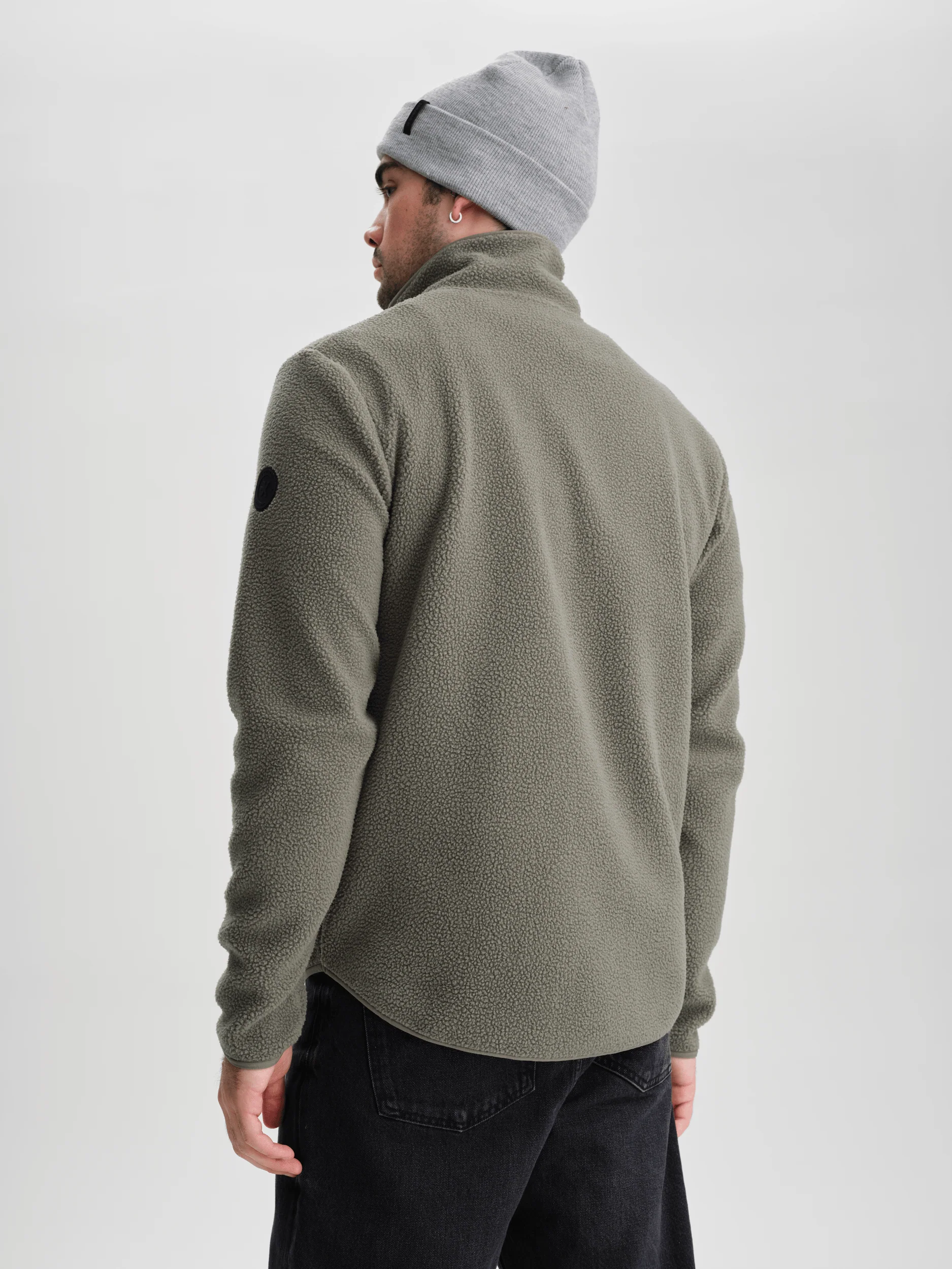 PILE HALFZIP KHAKI GREY - Image 3