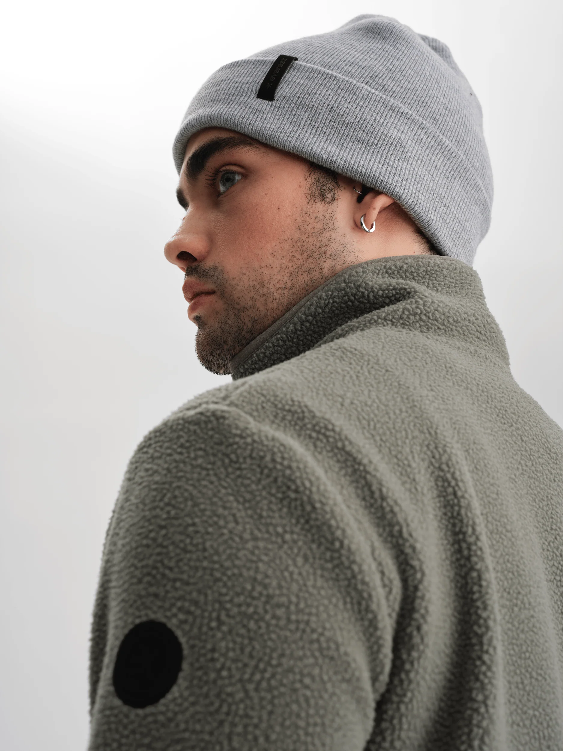 PILE HALFZIP KHAKI GREY - Image 4