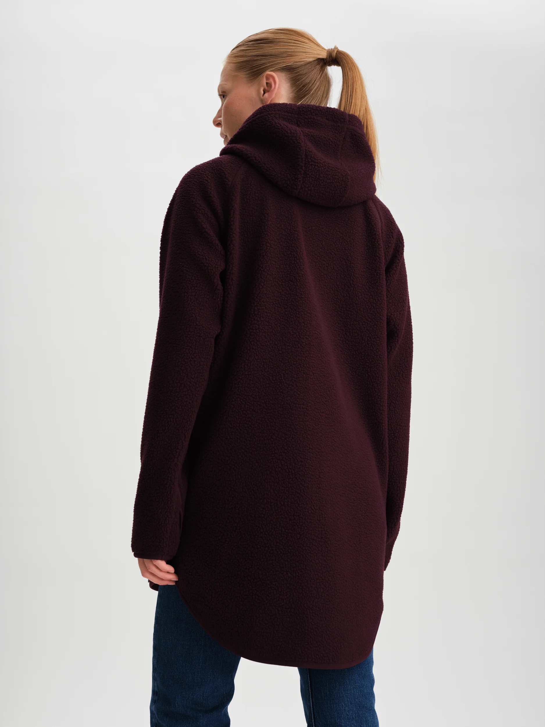PILE LONG HOOD BURGUNDY - Image 3