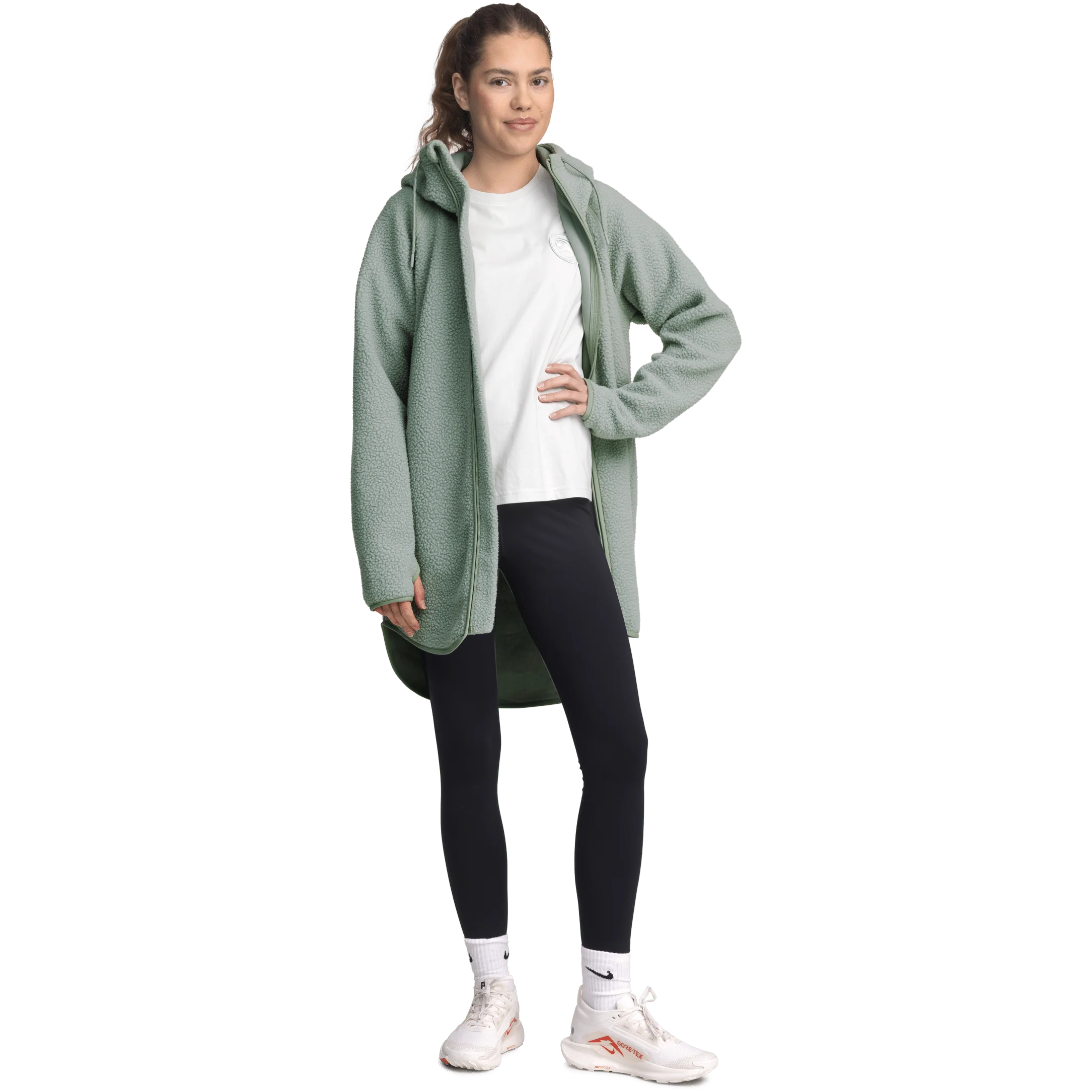 PILE LONG HOOD SAGE MIST - Image 3
