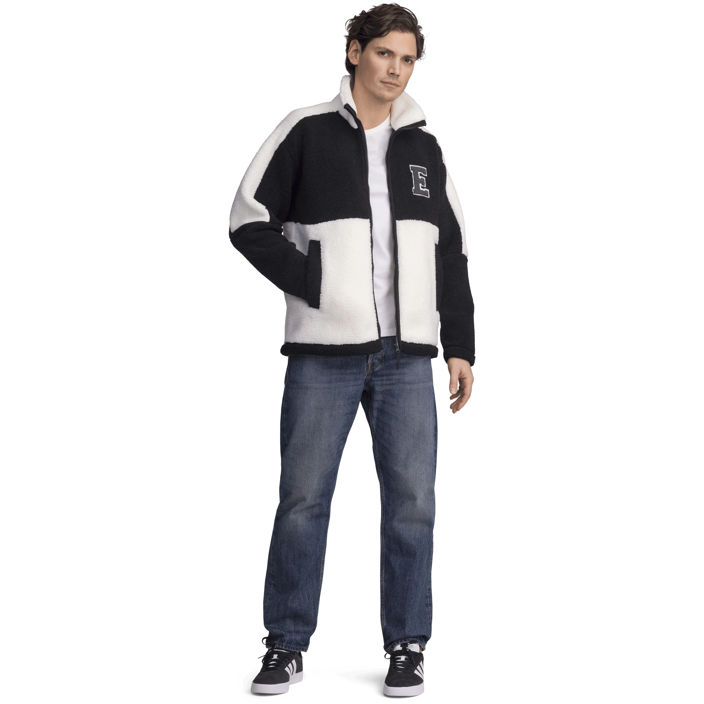 NEEL PILE JACKET - BLACK/OFFWHITE - Image 2
