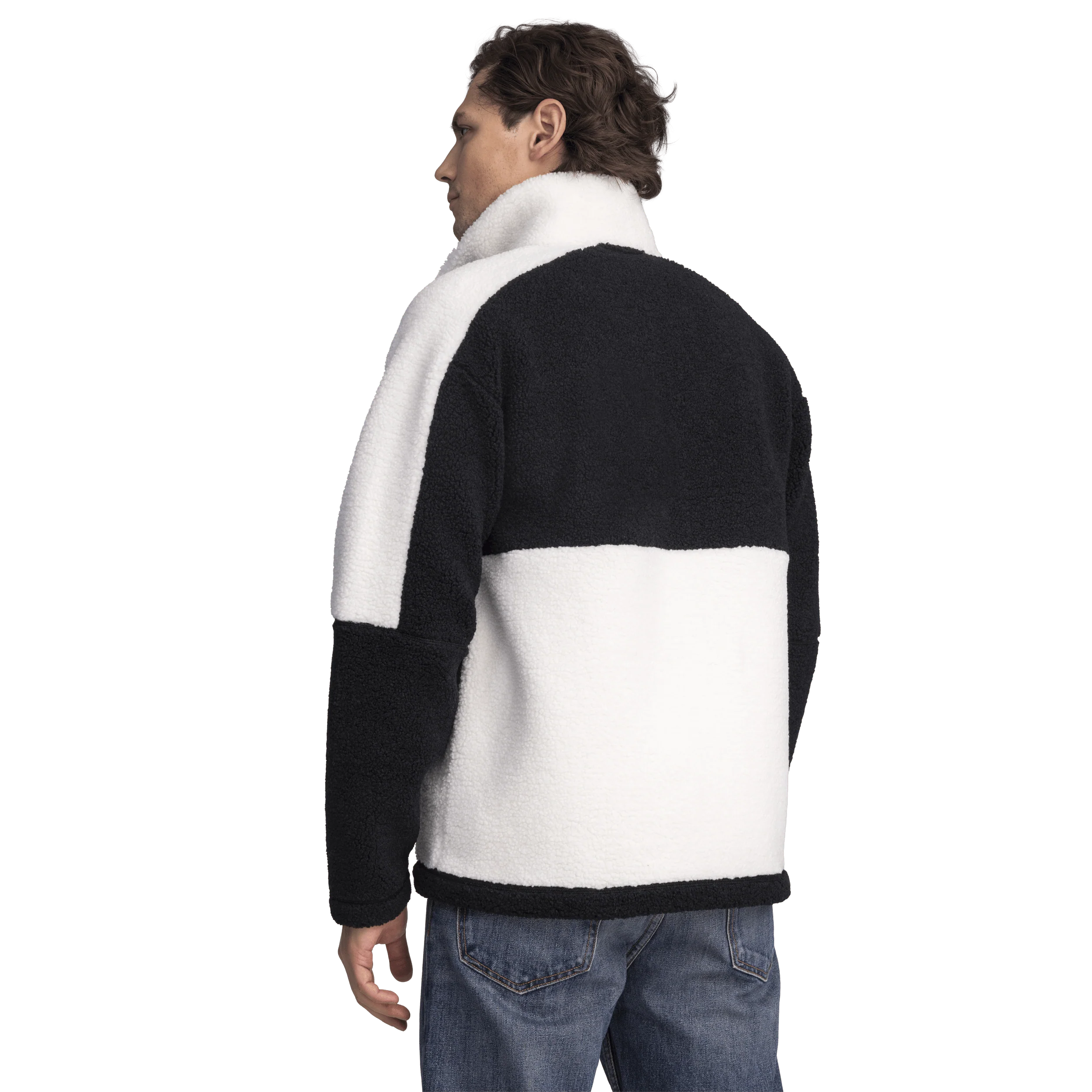 NEEL PILE JACKET - BLACK/OFFWHITE - Image 3