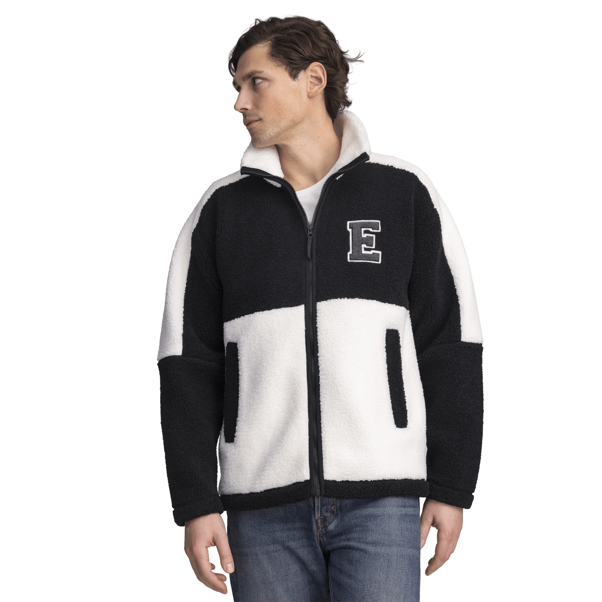 NEEL PILE JACKET - BLACK/OFFWHITE - Image 4