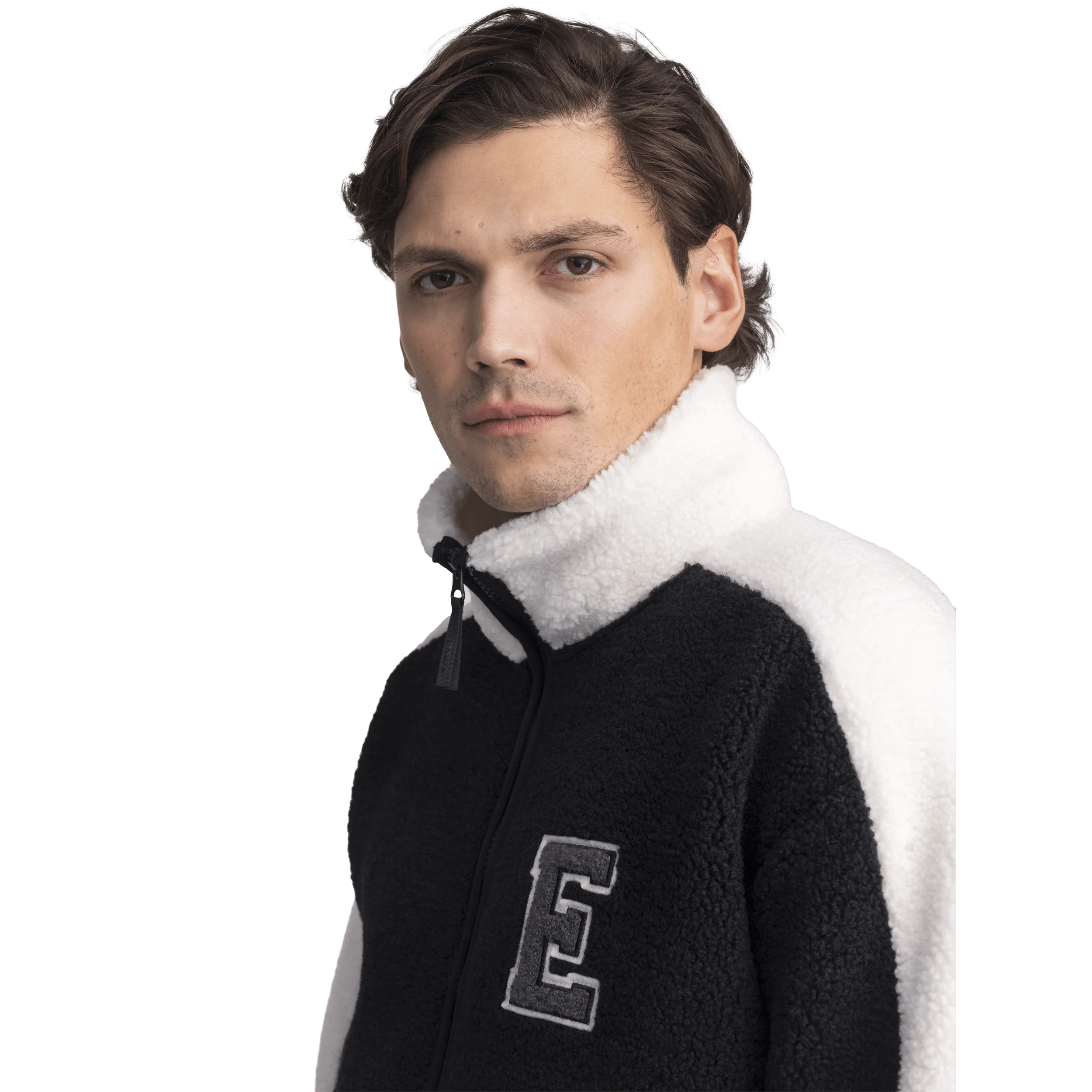 NEEL PILE JACKET - BLACK/OFFWHITE - Image 5