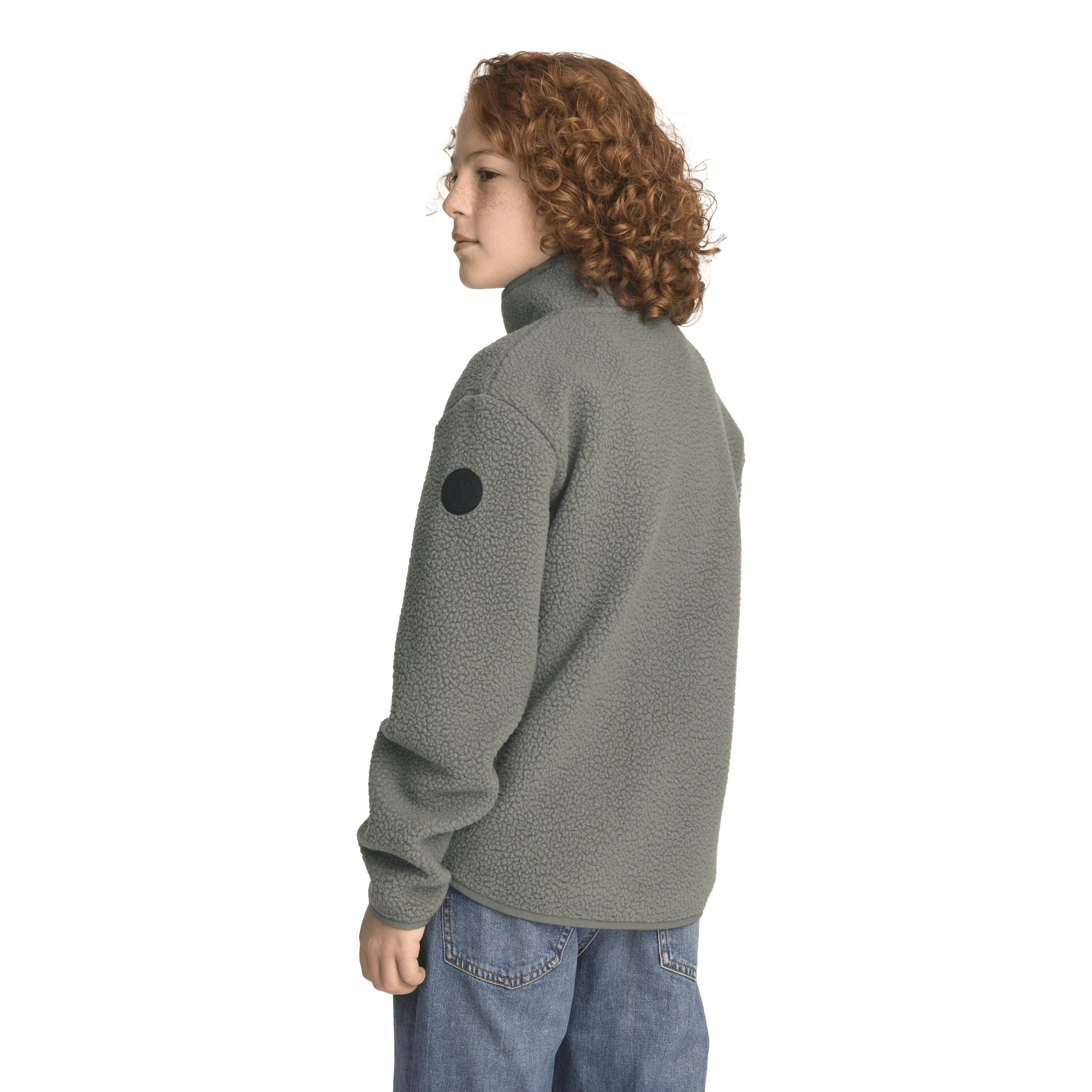 PILE ZIP SHIRT KHAKI GREY JUNIOR - Image 3