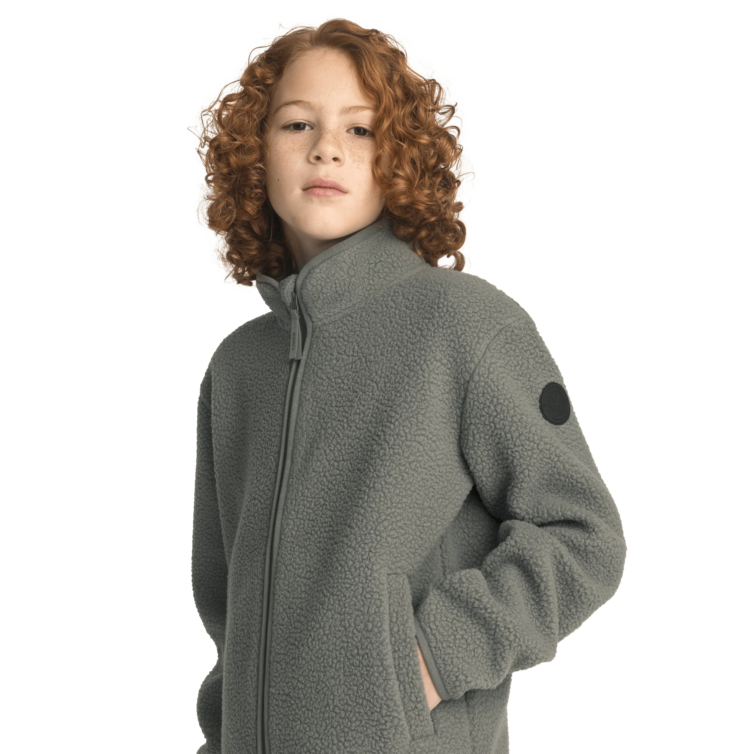 PILE ZIP SHIRT KHAKI GREY JUNIOR - Image 4