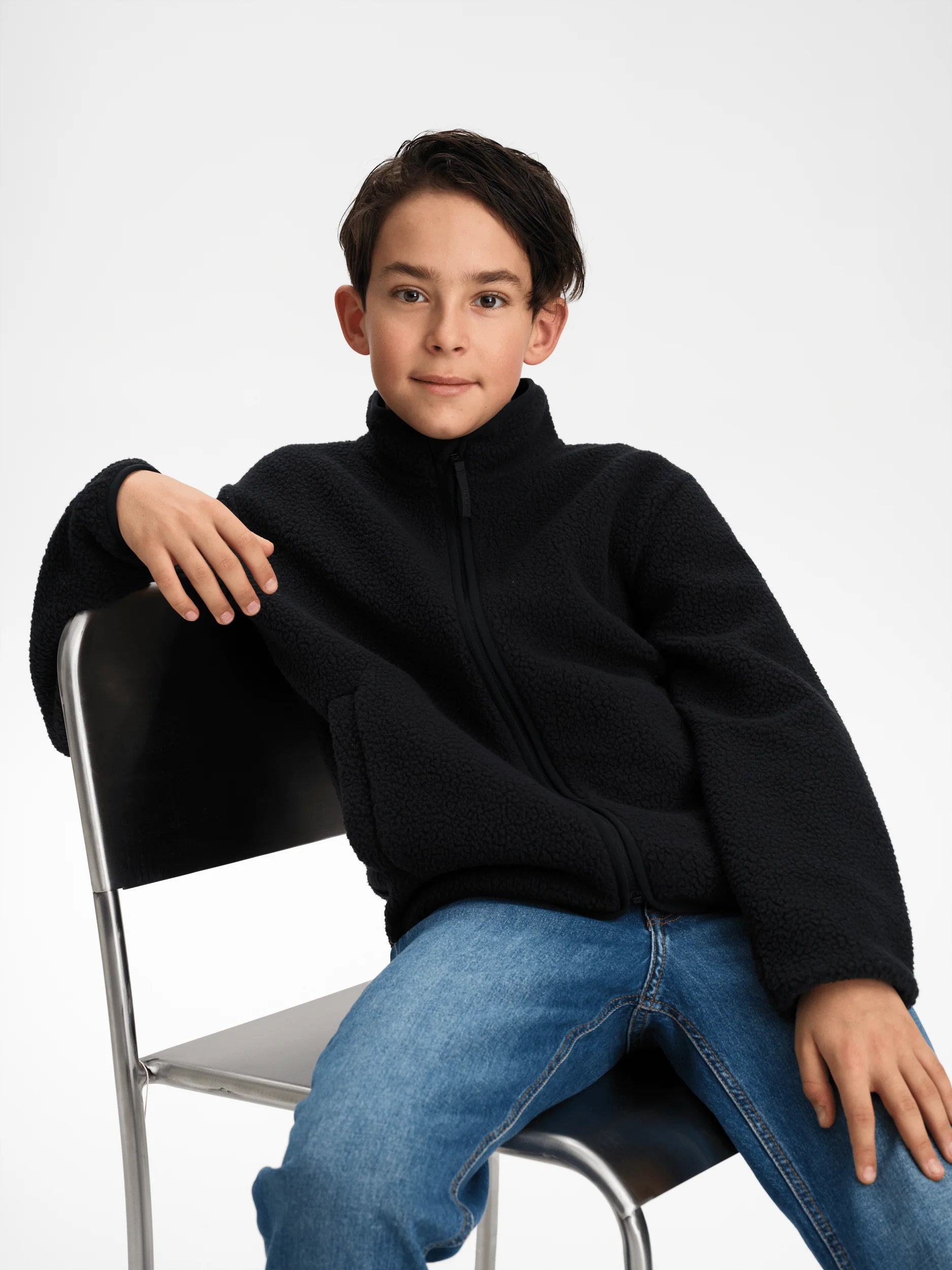 PILE ZIP SHIRT BLACK JUNIOR
