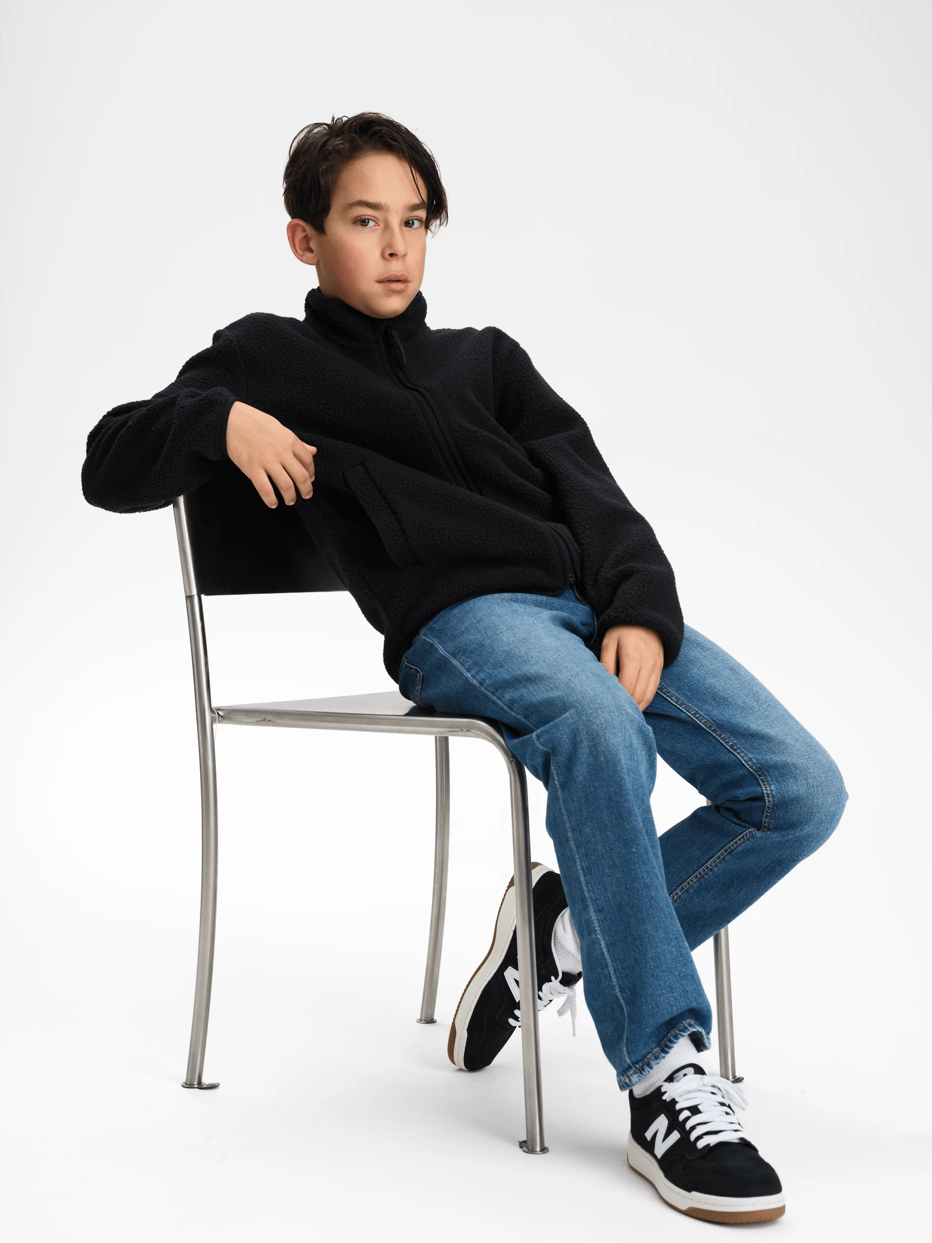 PILE ZIP SHIRT BLACK JUNIOR - Image 2
