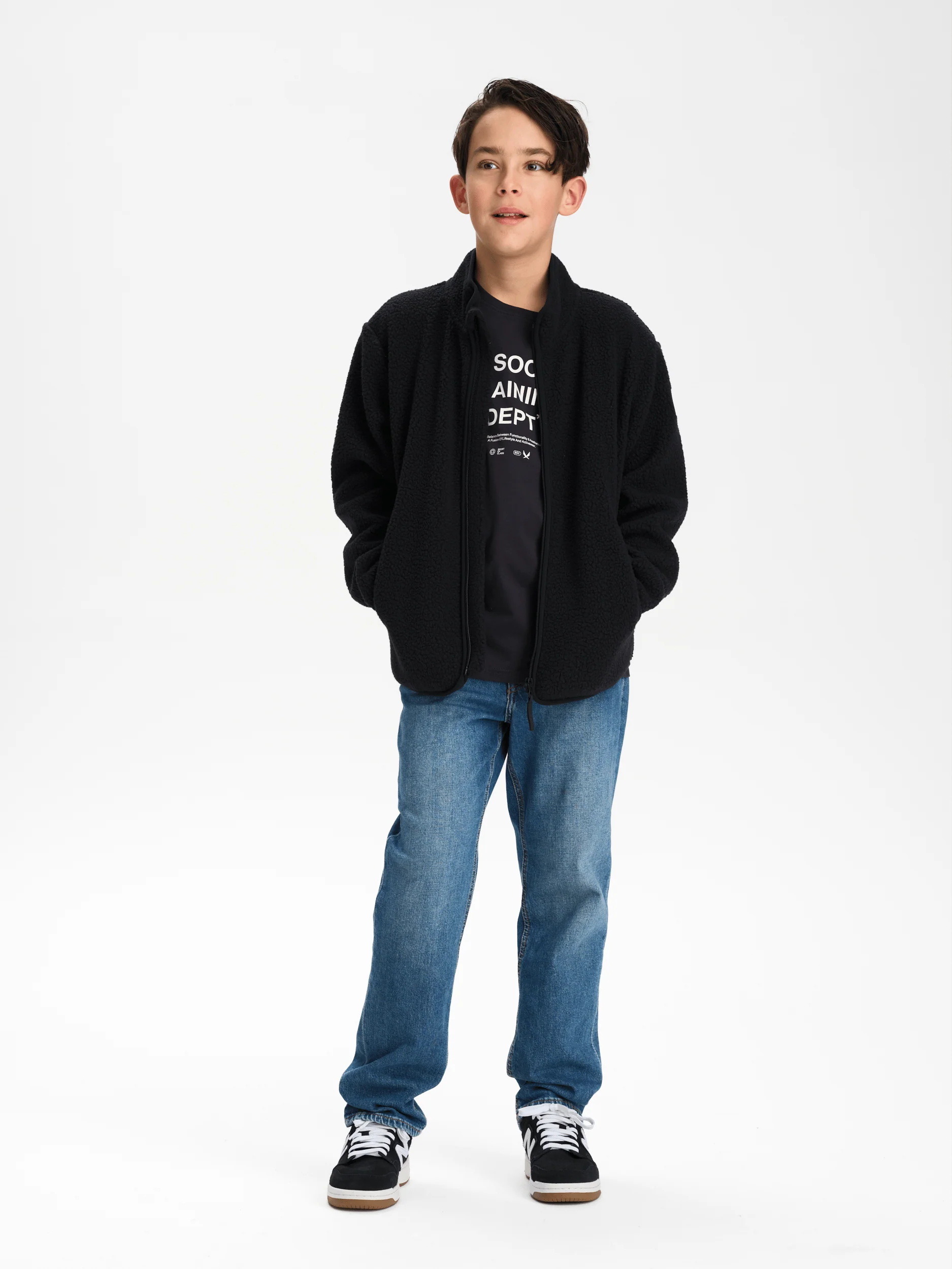 PILE ZIP SHIRT BLACK JUNIOR - Image 6