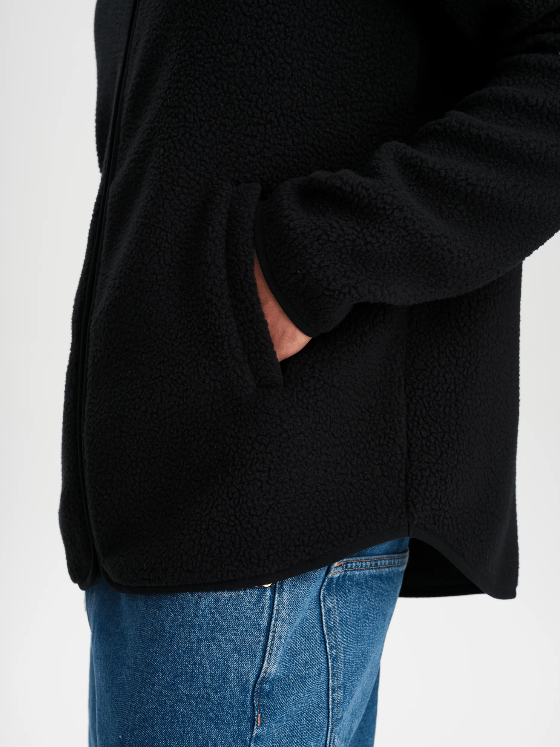 PILE ZIP SHIRT BLACK - Image 5