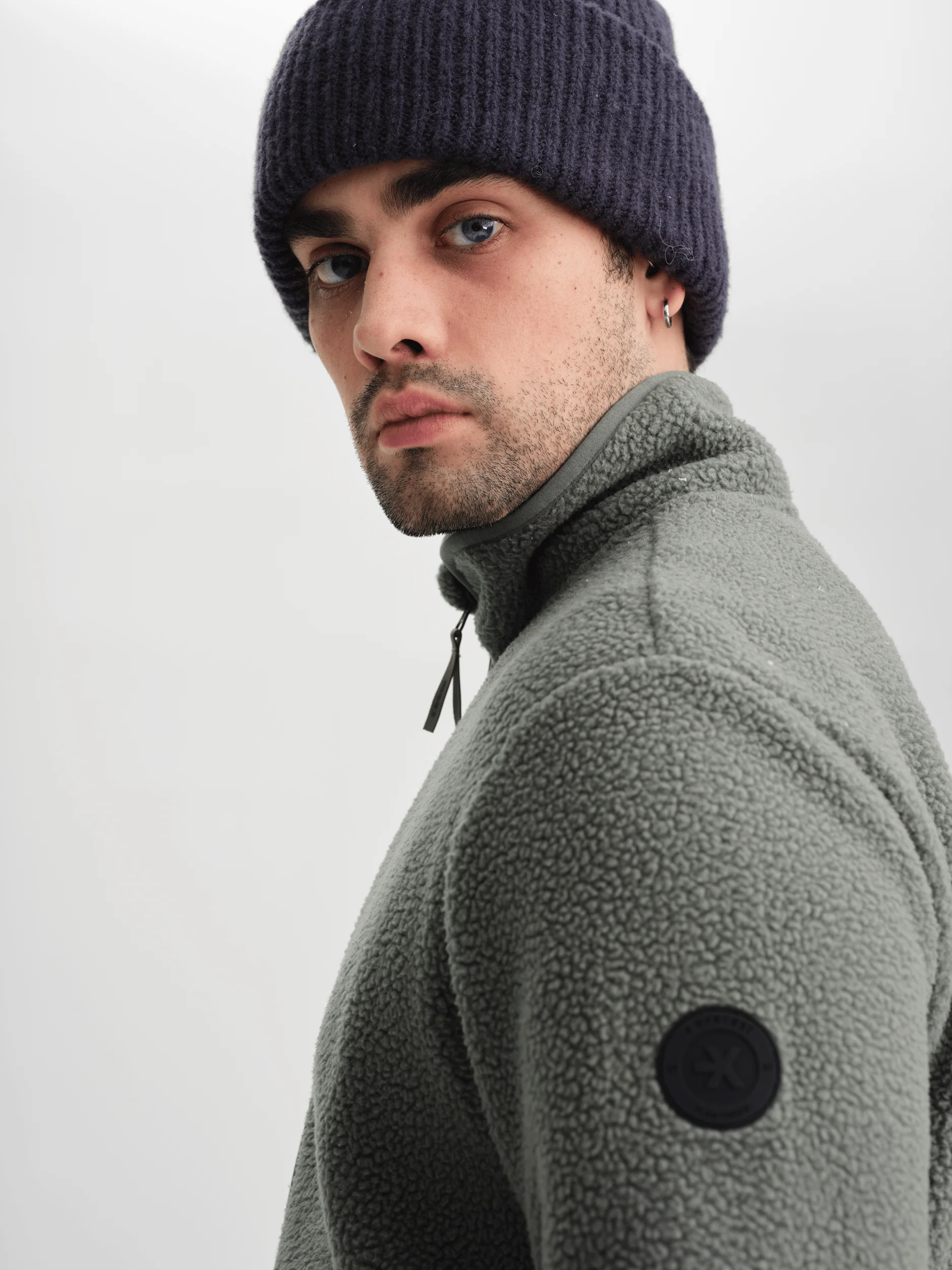 PILE ZIP SHIRT KHAKI GREY - Image 5