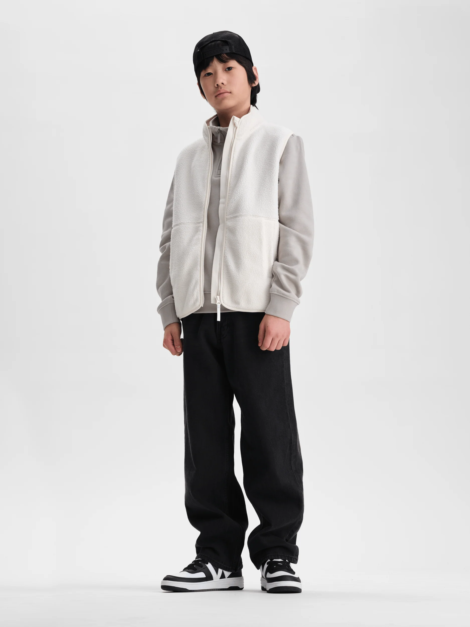 PILE ZIP VEST OFF WHITE JUNIOR - Image 5