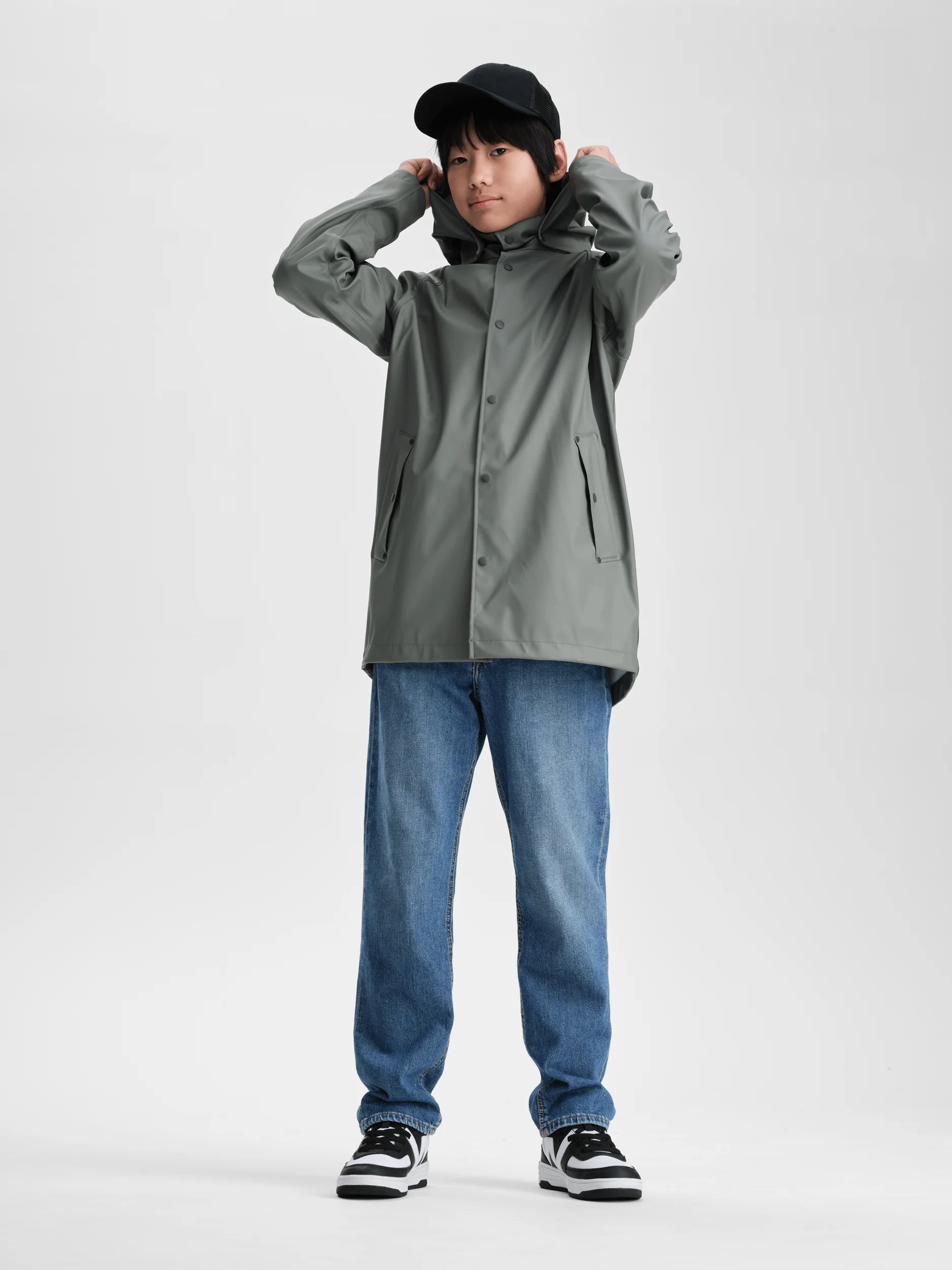 RAIN COAT KHAKI GREY JUNIOR - Image 4