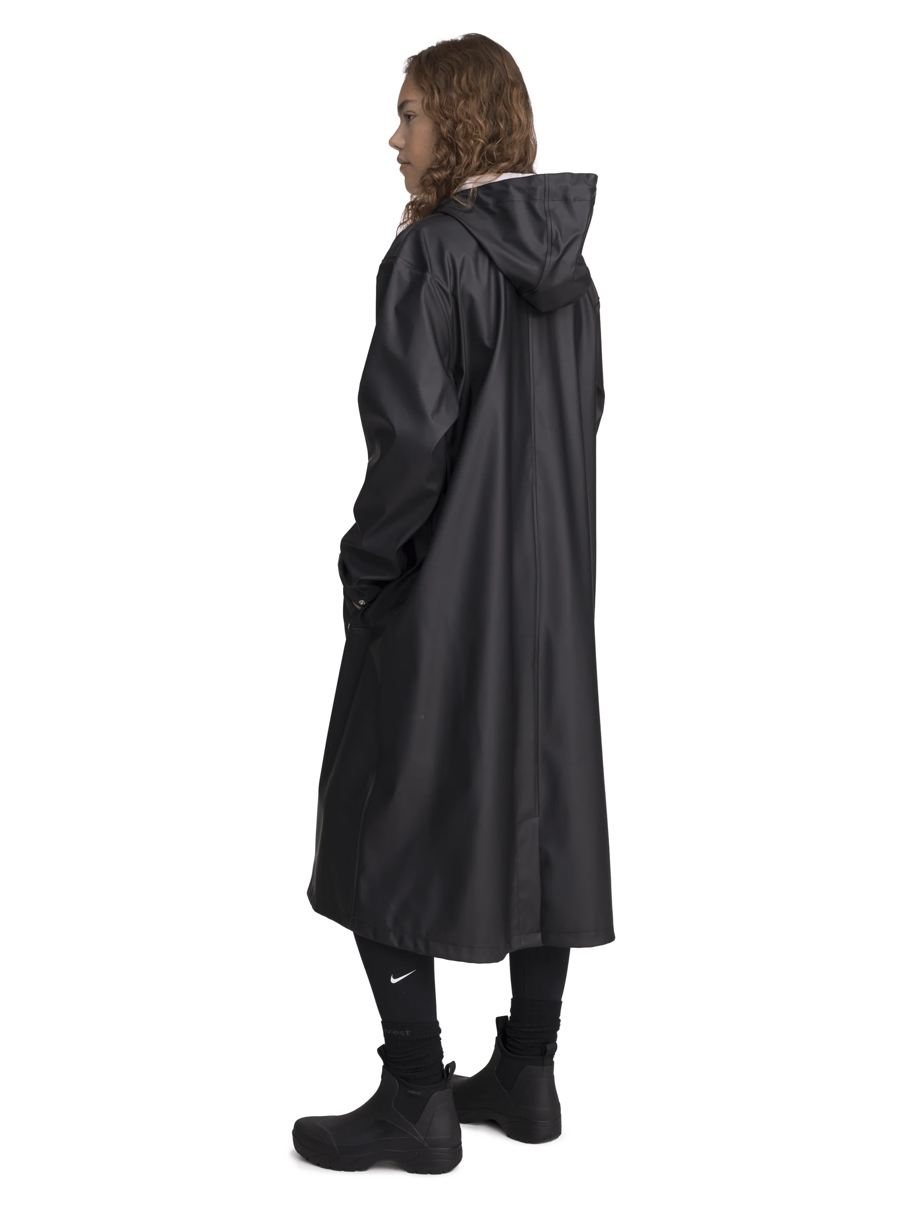 RAIN COAT LONG BLACK WOMEN - Image 3