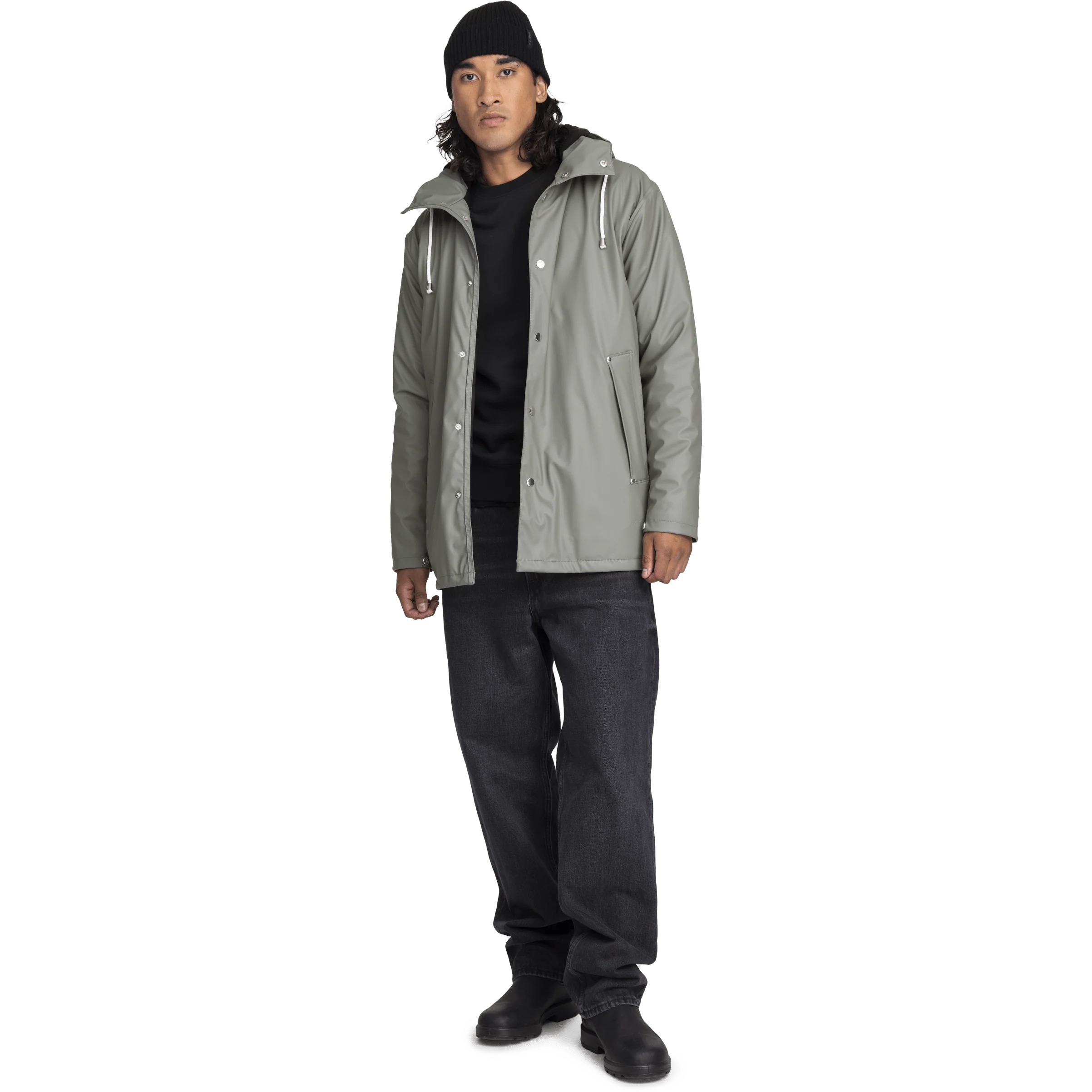RAIN WARM COAT KHAKI GREY - Image 3