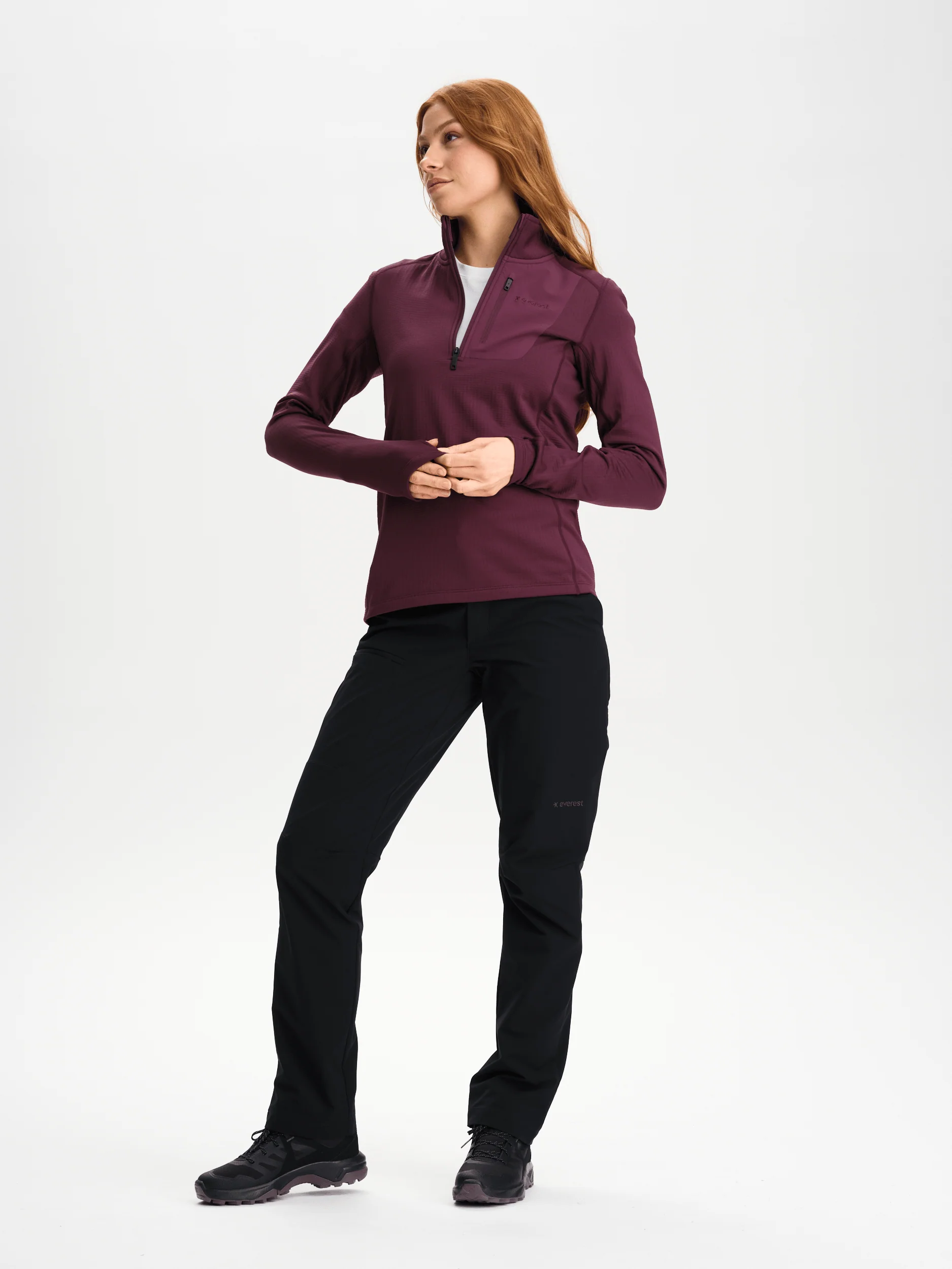 STRUCTURED QUARTER ZIP JACKET MAUVE WINE - Image 3