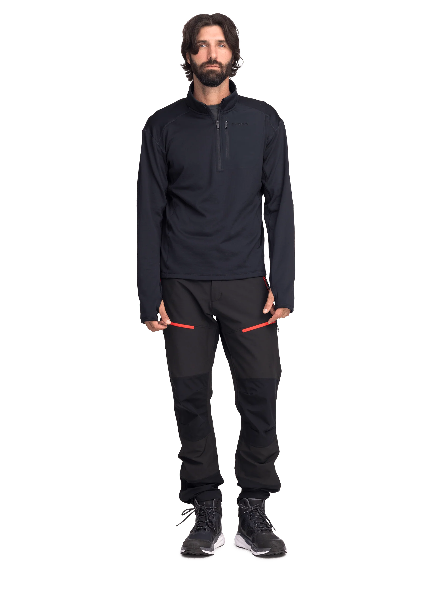 STRUCTURED QUARTER ZIP SWEATER BLACK - Image 3
