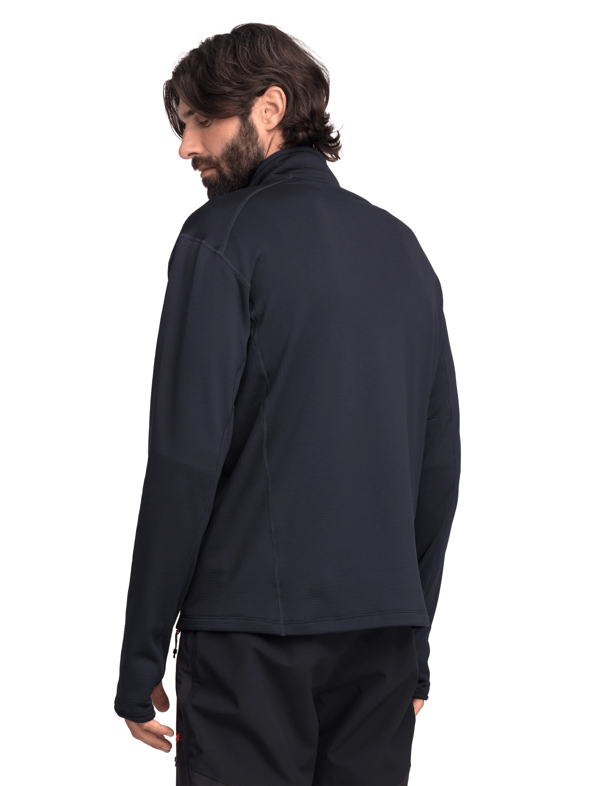 STRUCTURED QUARTER ZIP SWEATER BLACK - Image 4