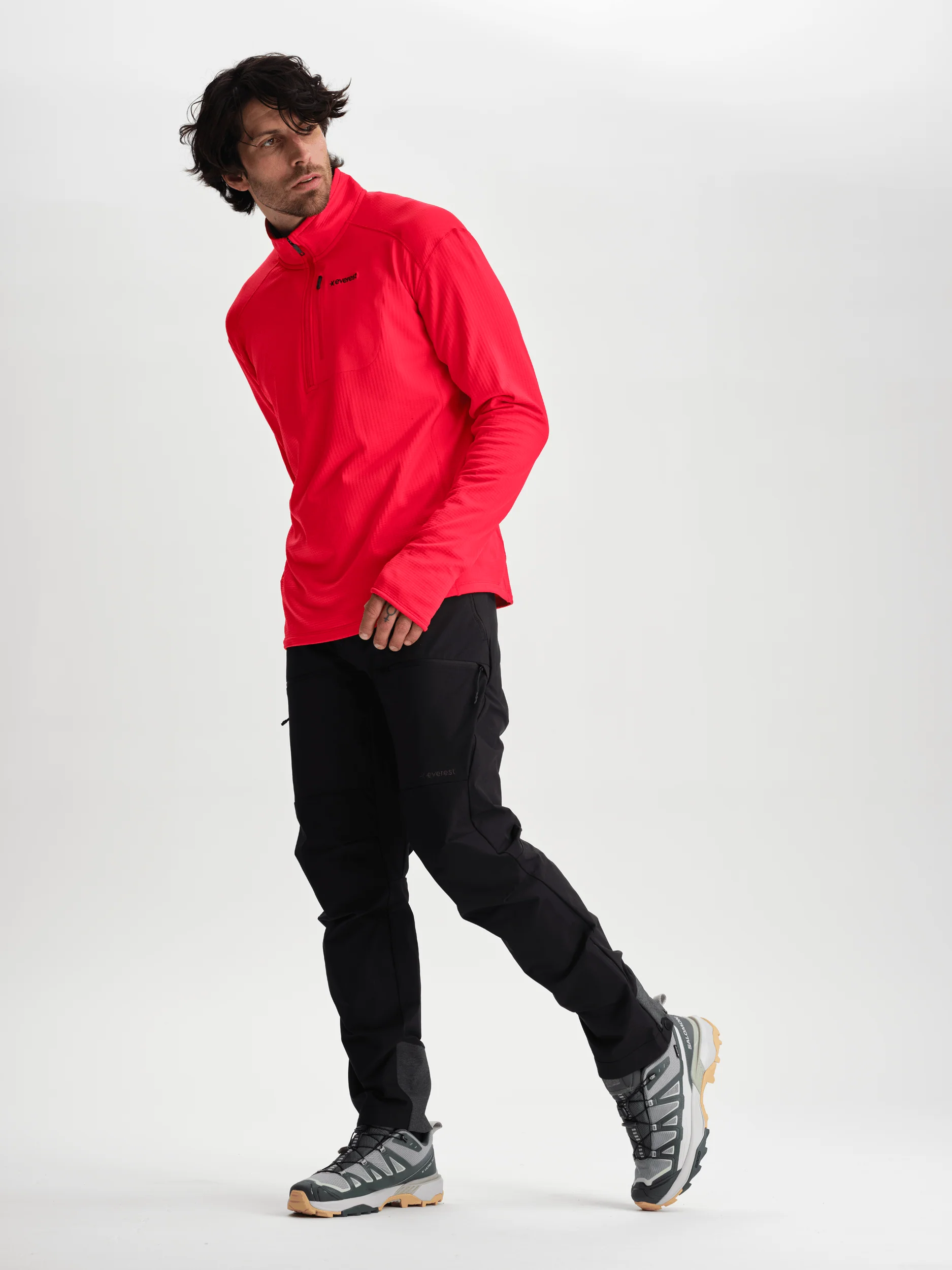 STRUCTURED QUARTER ZIP SWEATER HIGH RISK RED - Image 4