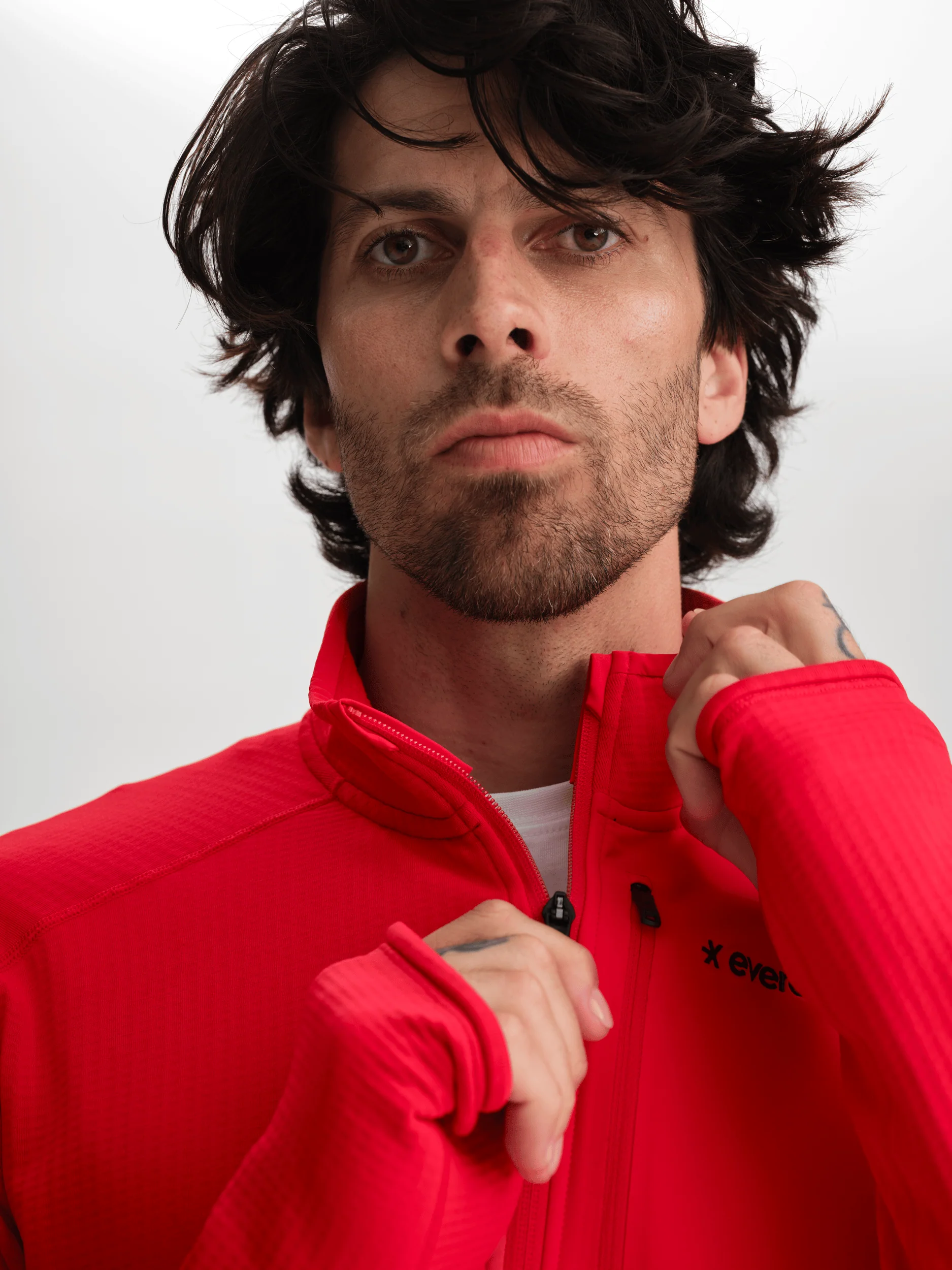 STRUCTURED QUARTER ZIP SWEATER HIGH RISK RED - Image 6