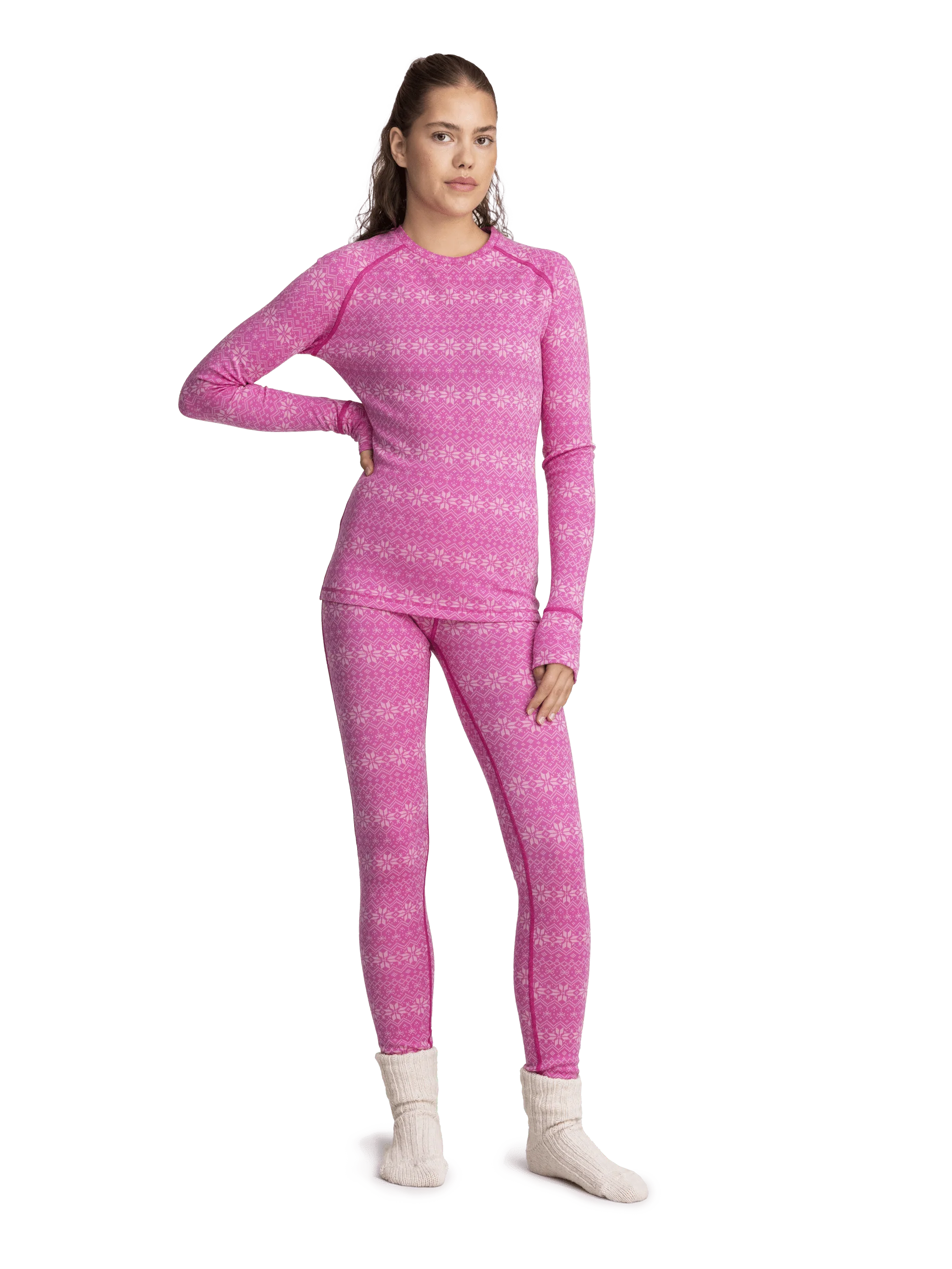 WOOL BASE LAYER PANT BRILLIANT PINK - Image 3