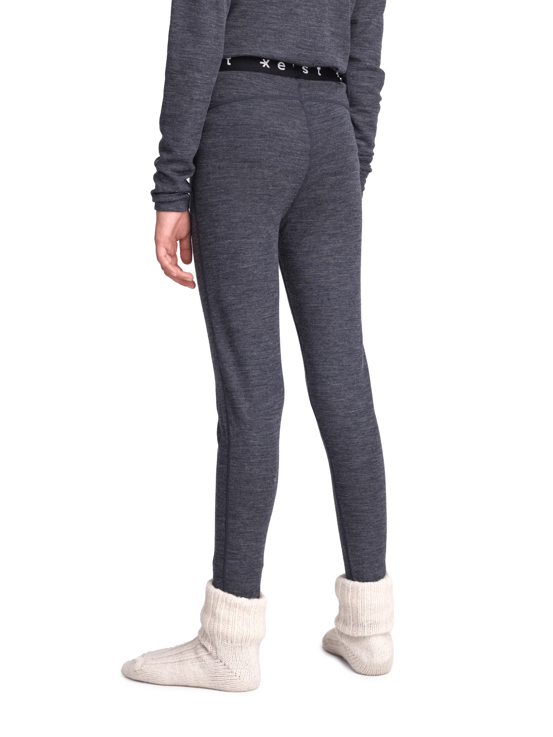 WOOL FIRST LAYER PANT DARK GREY MELANGE JUNIOR - Image 3