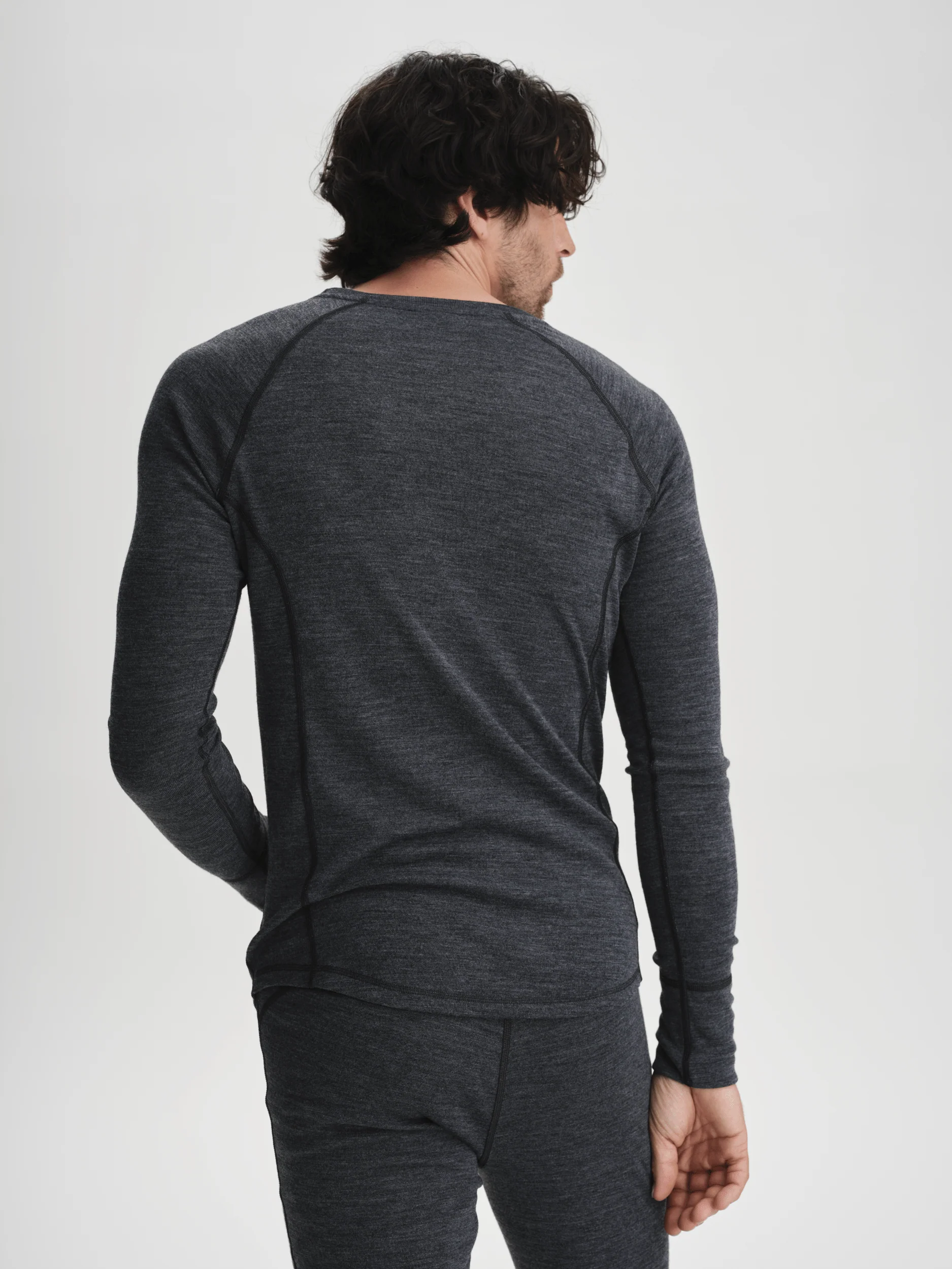 WOOL FIRST LAYER  SHIRT GREY MELANGE - Image 3