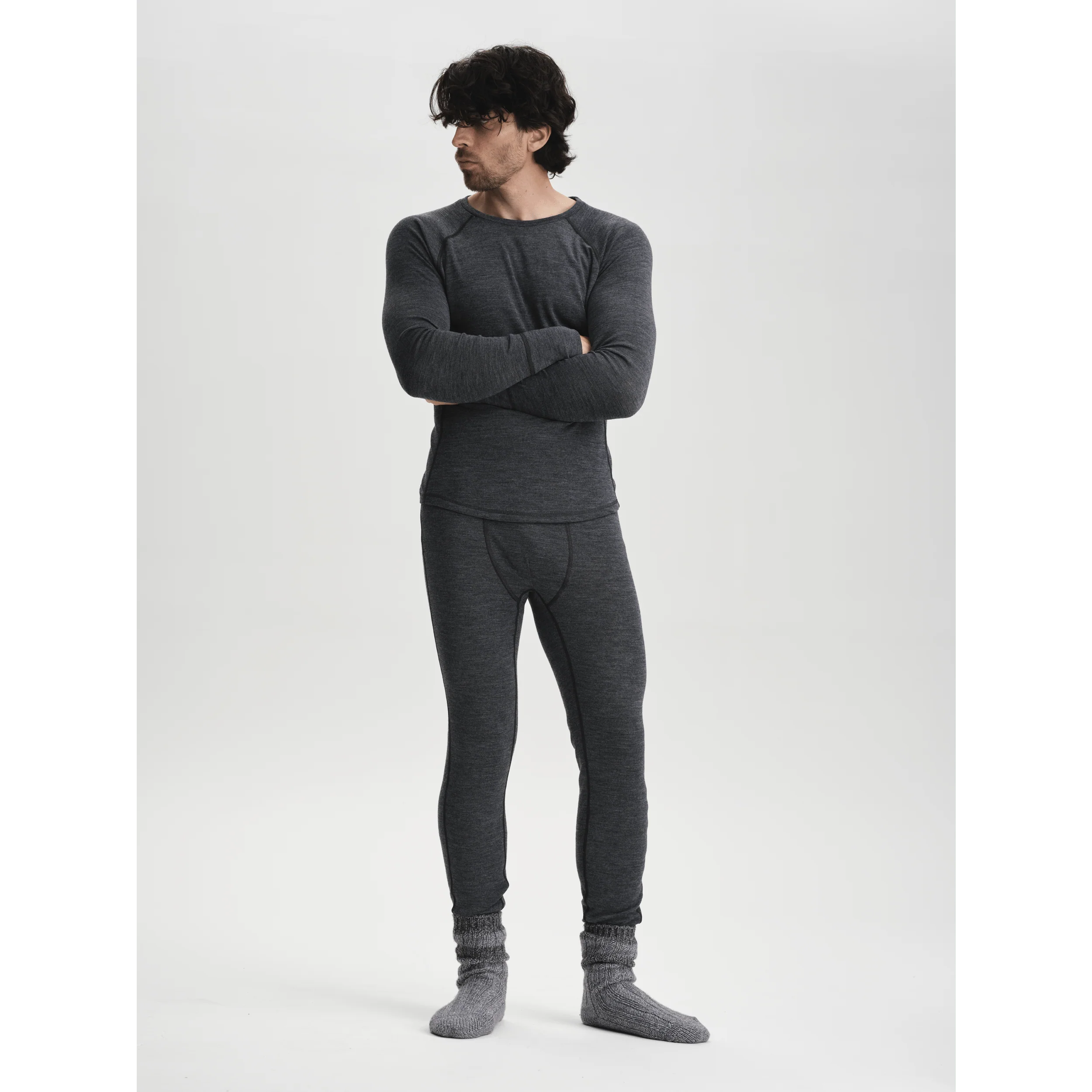 WOOL FIRST LAYER  SHIRT GREY MELANGE - Image 5