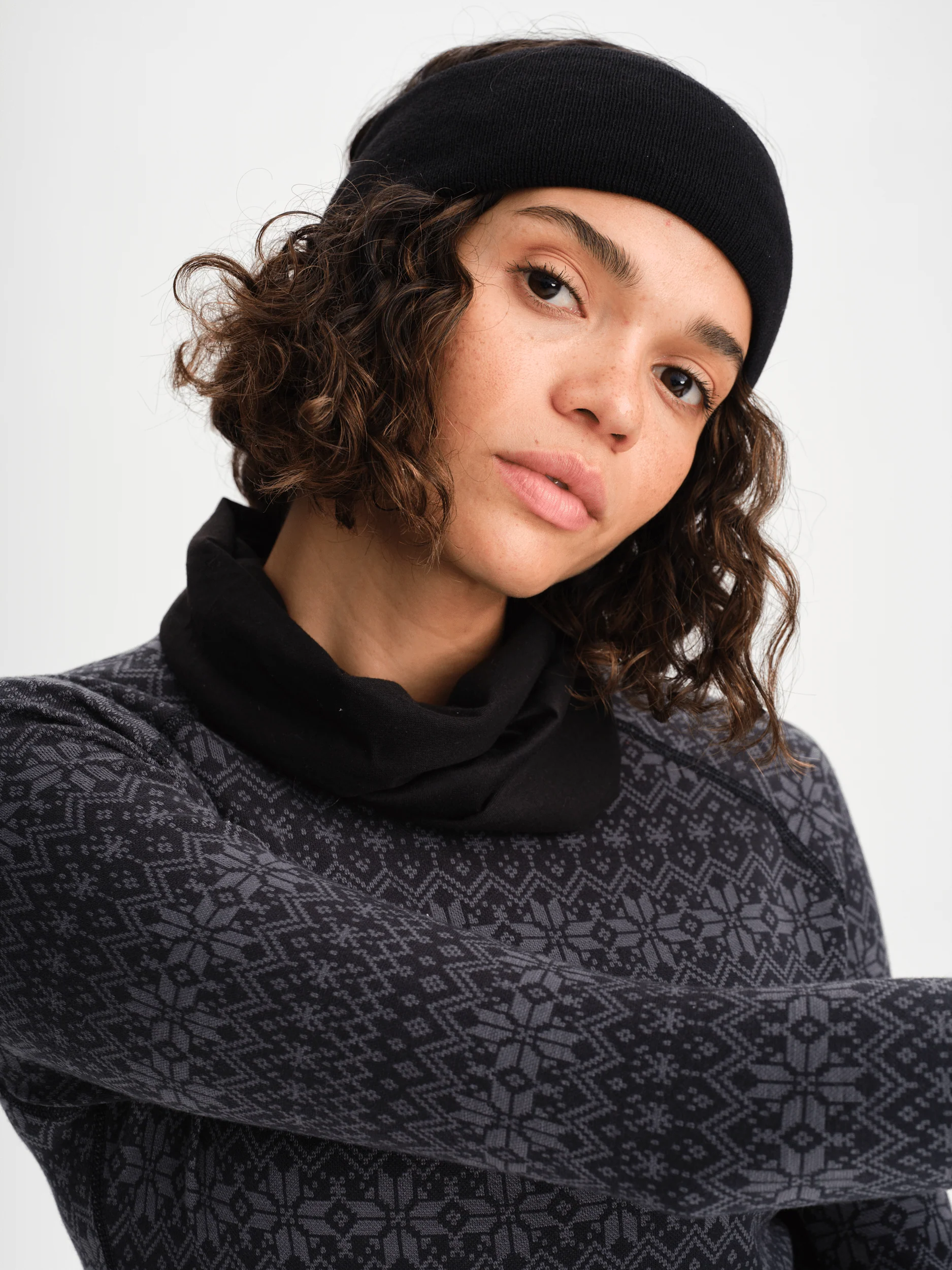 WOOL BASE LAYER SHIRT GREY PATTERN WOMEN - Image 5