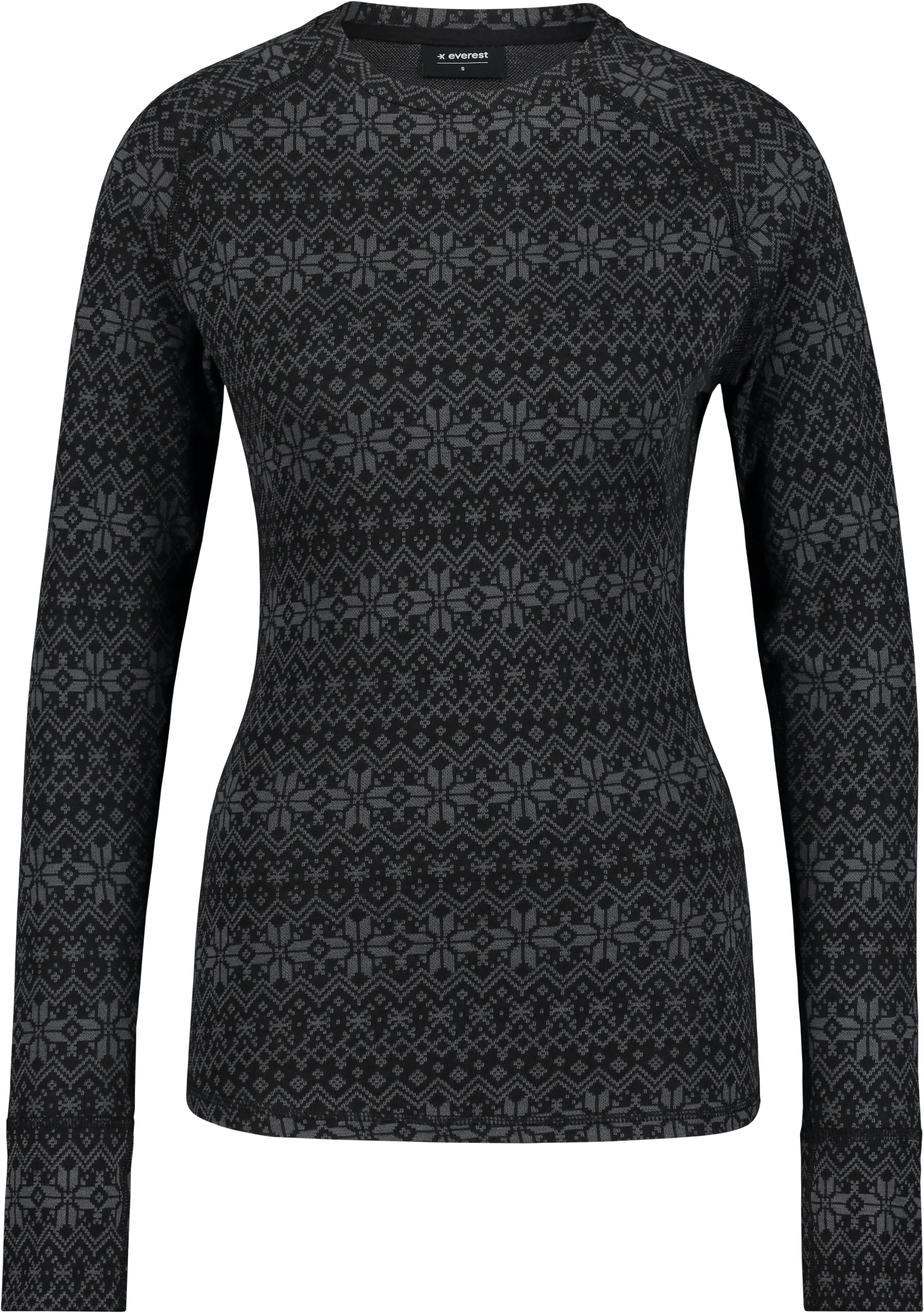 WOOL BASE LAYER SHIRT GREY PATTERN WOMEN - Image 6