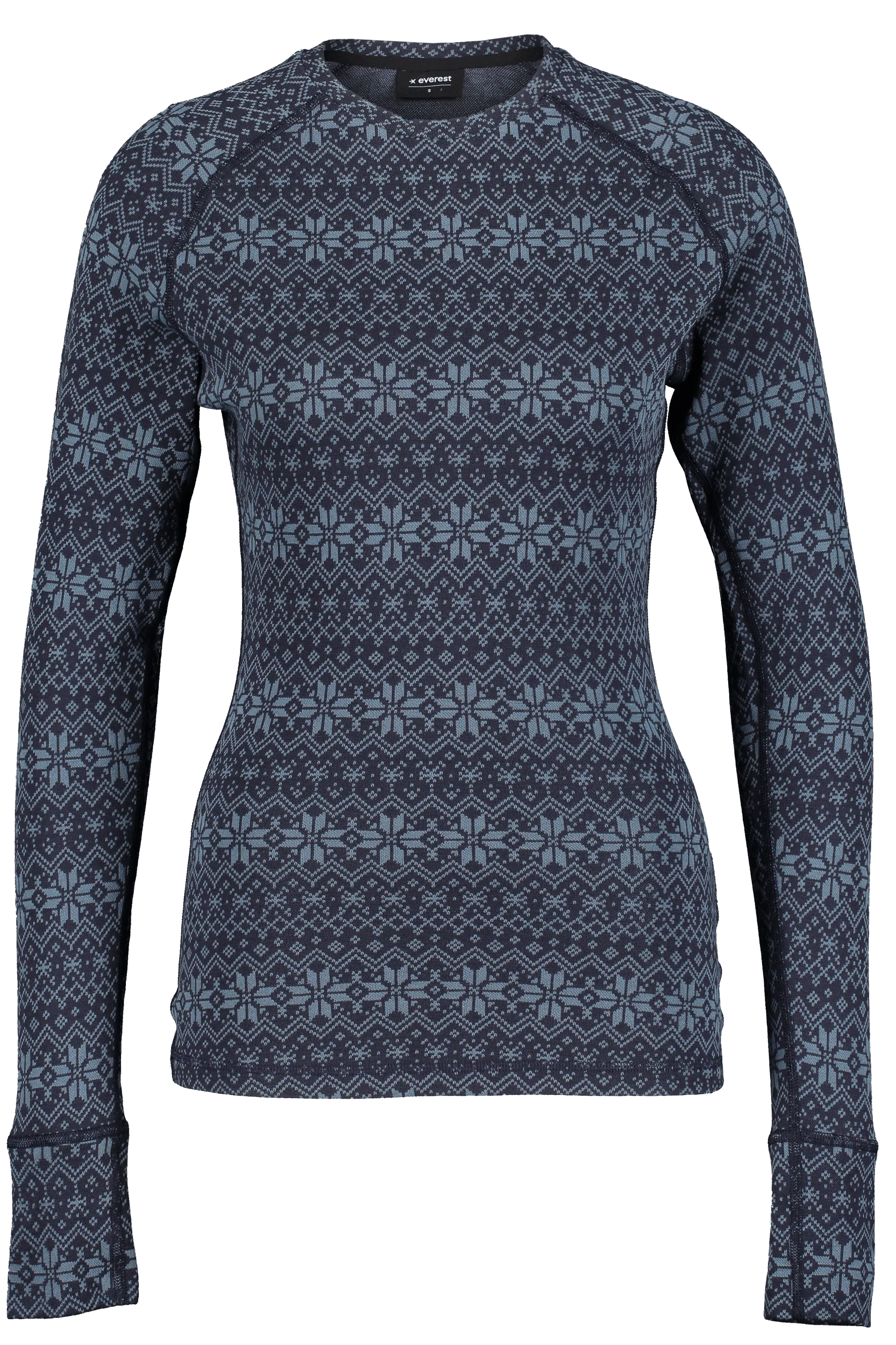 WOOL BASE LAYER SHIRT NAVY PATTERN WOMEN - Image 5