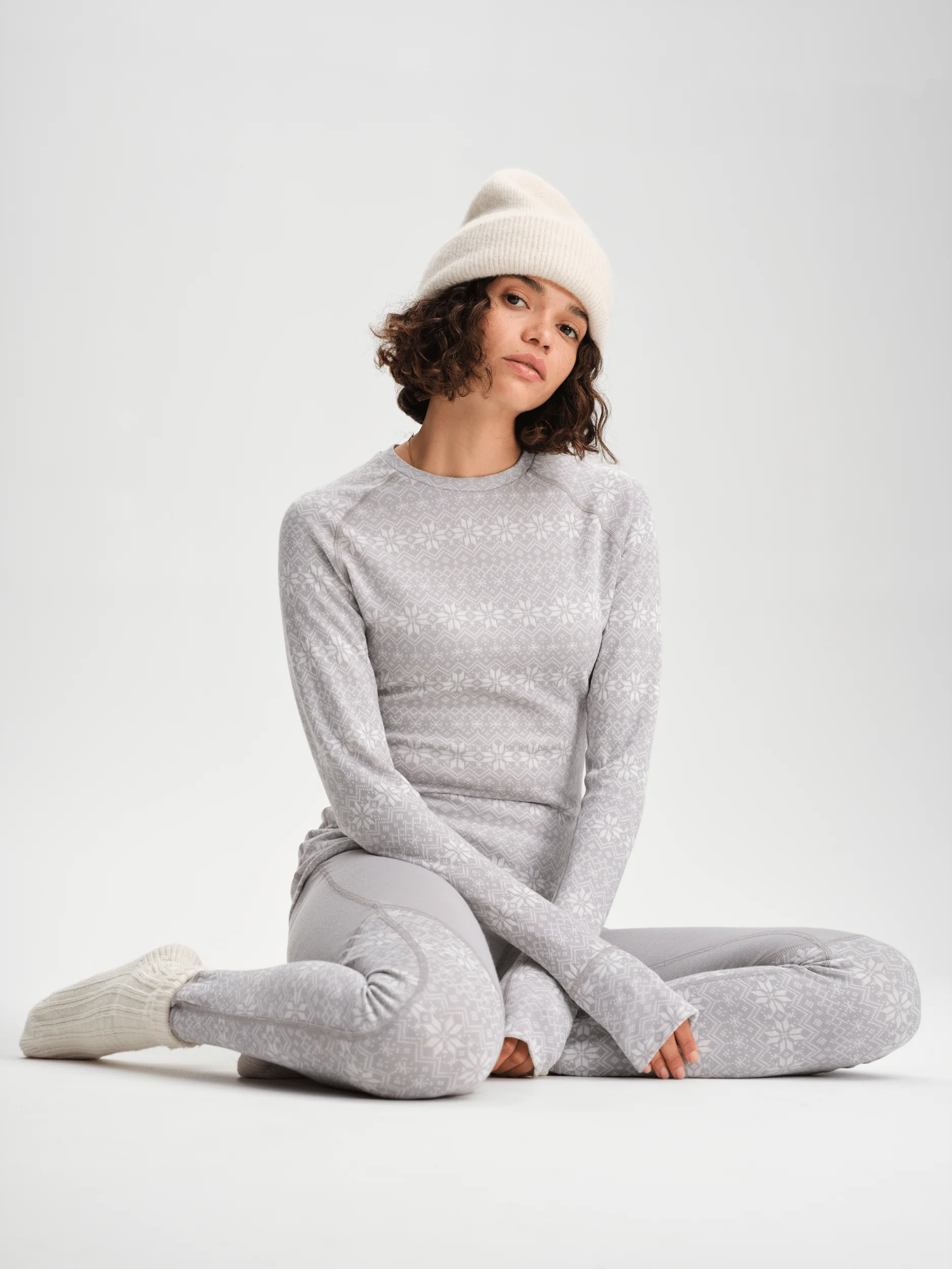 WOOL BASE LAYER SHIRT OFFWHITE PATTERN WOMEN - Image 4