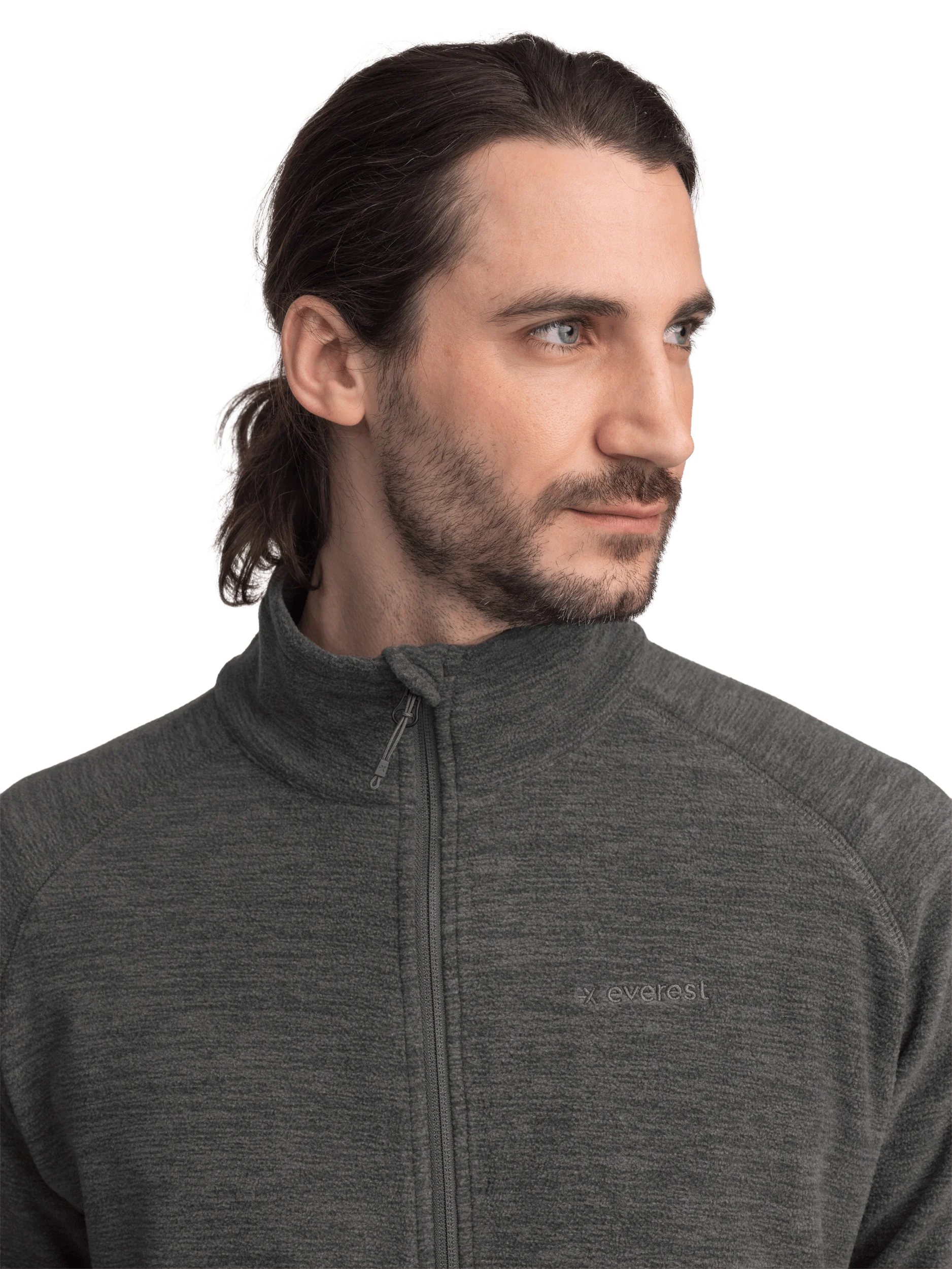 ZIP FLEECE JACKET DARK GREEN MELANGE MEN - Image 4