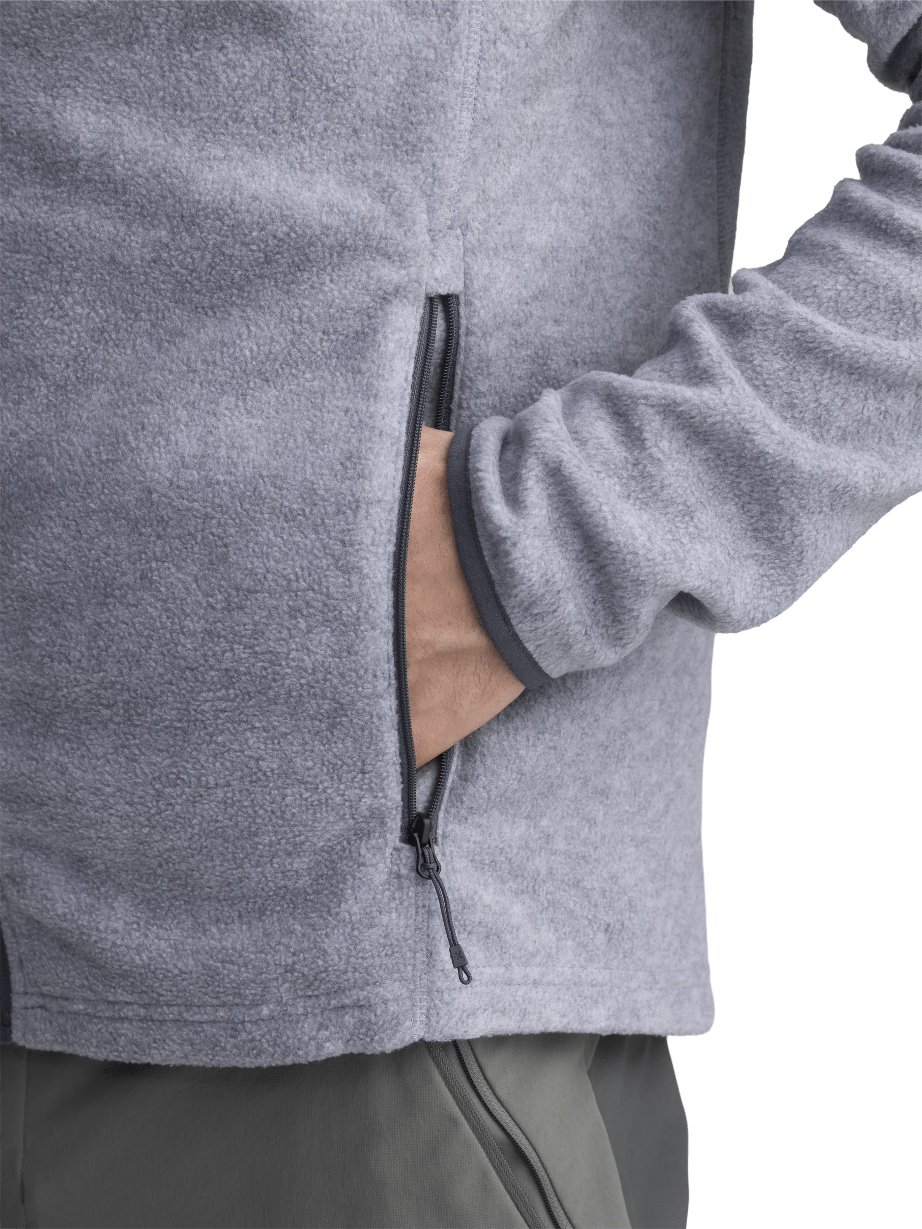 ZIP FLEECE JACKET GREY MELANGE MEN - Image 5