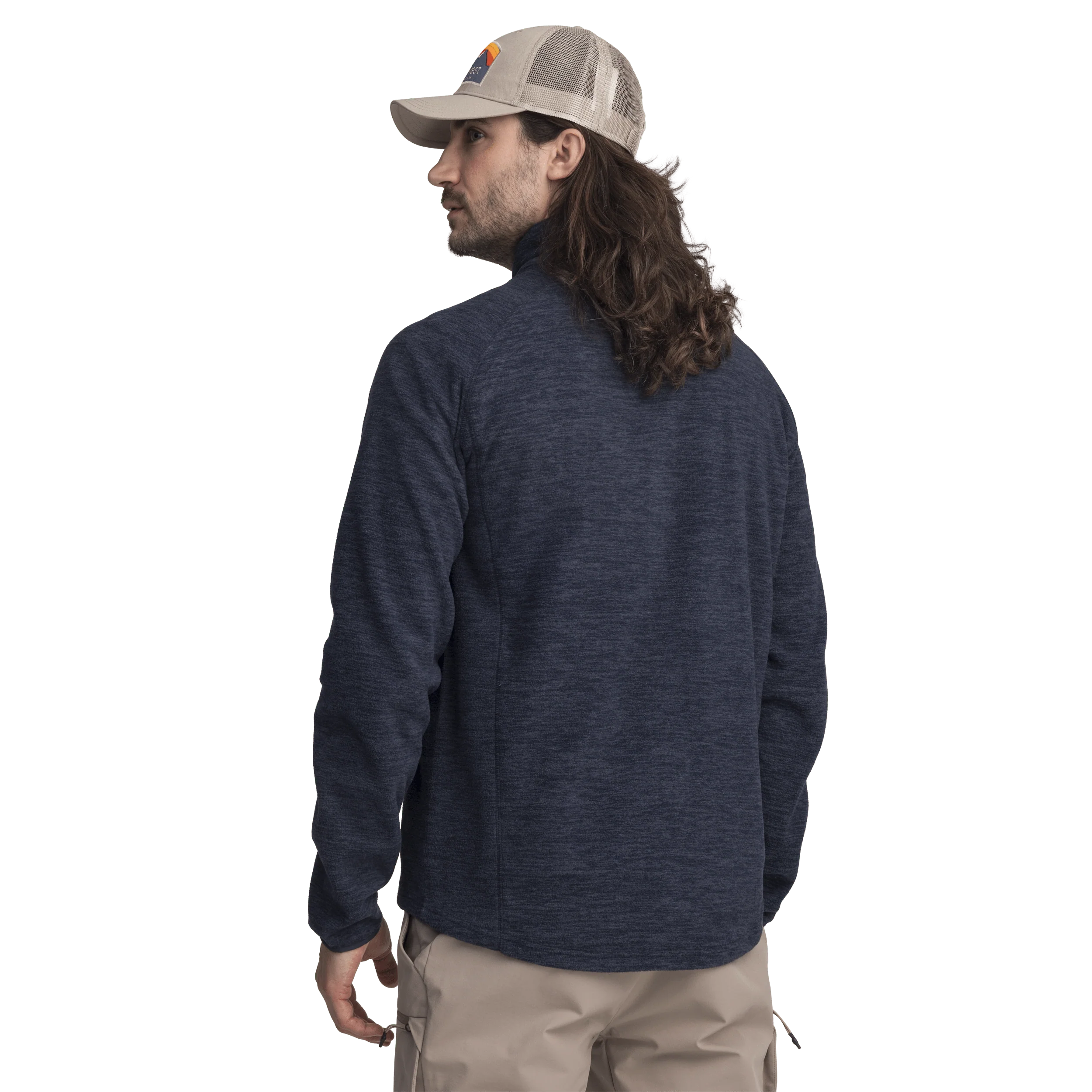 ZIP FLEECE JACKET NAVY MELANGE MEN - Image 3
