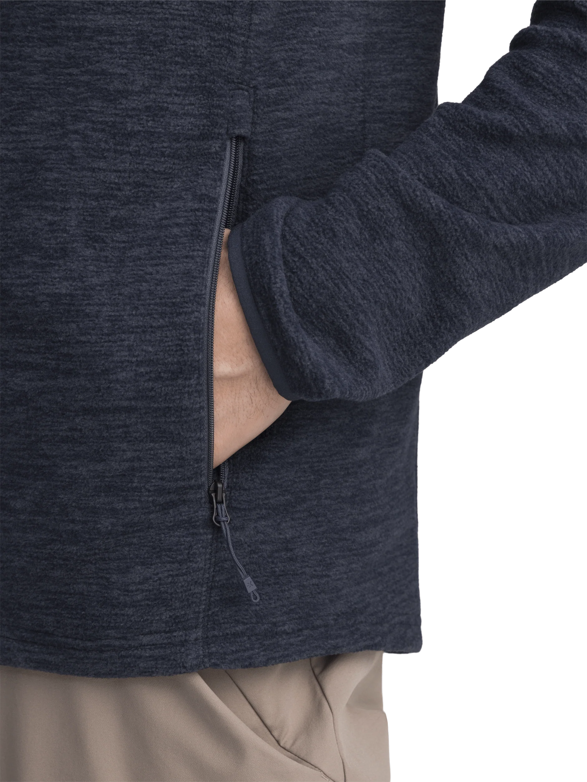ZIP FLEECE JACKET NAVY MELANGE MEN - Image 5
