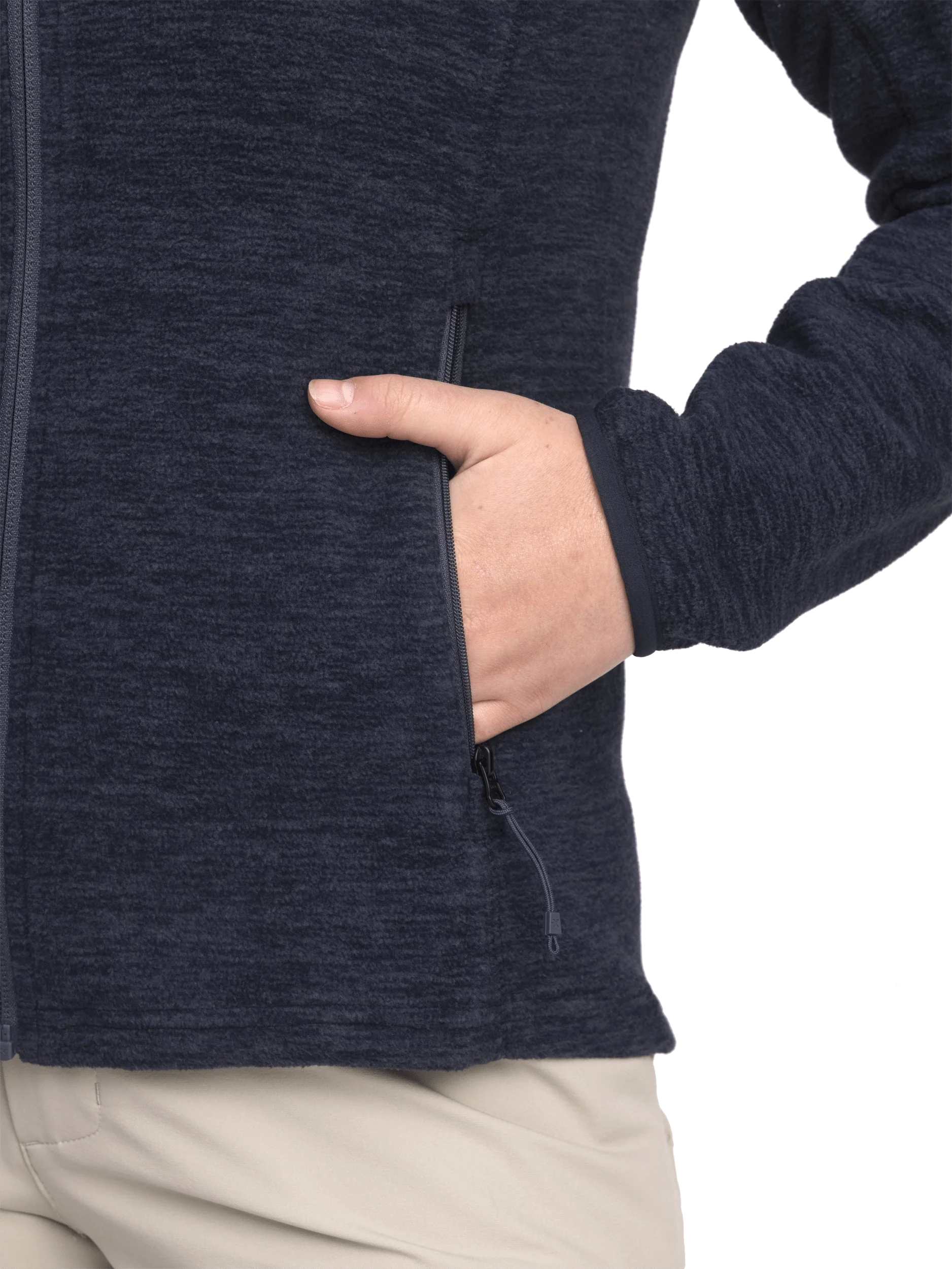 ZIP FLEECE JACKET NAVY MELANGE - Image 4